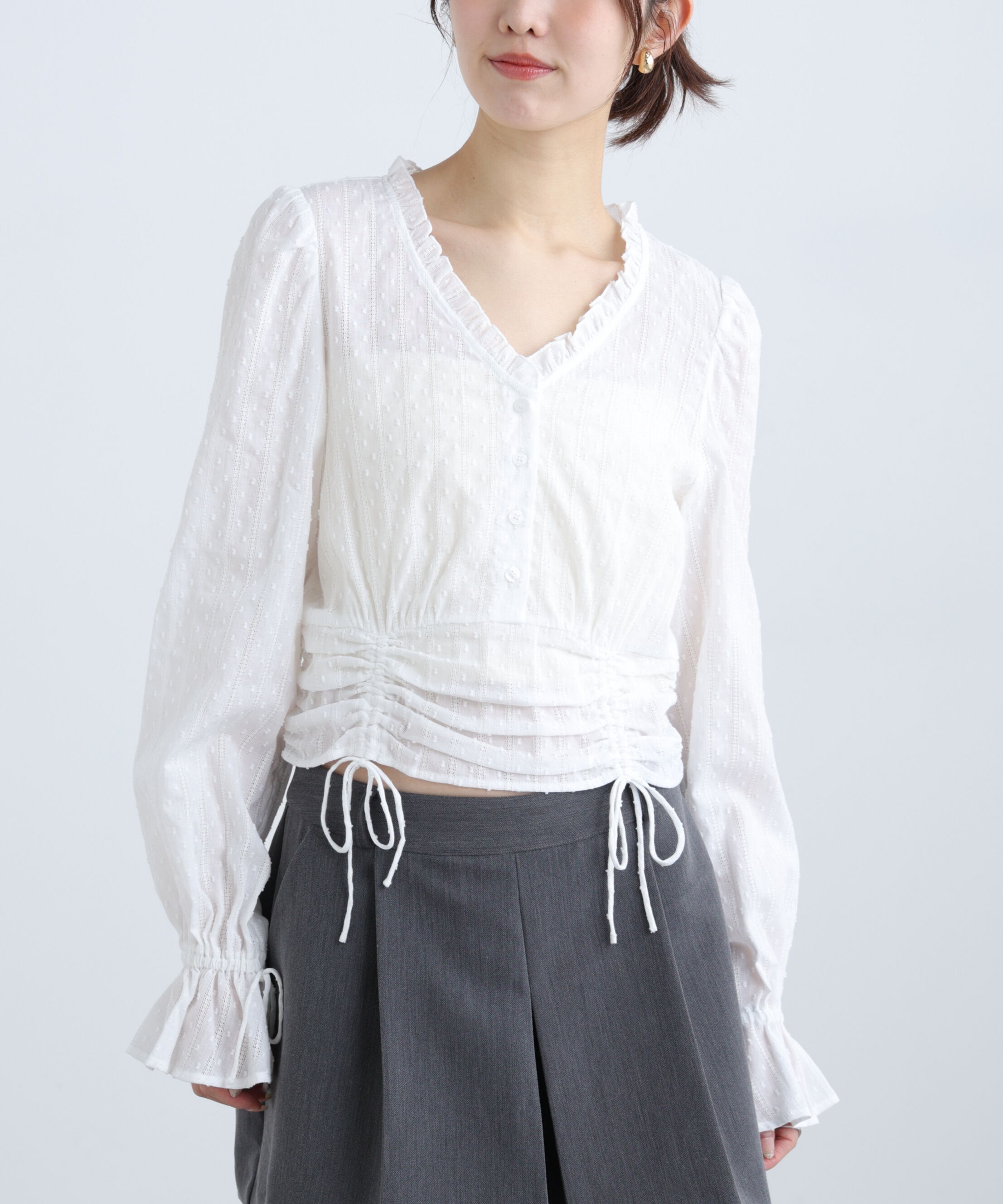  「ドビーストライプブラウス」|シャツ・ブラウス|