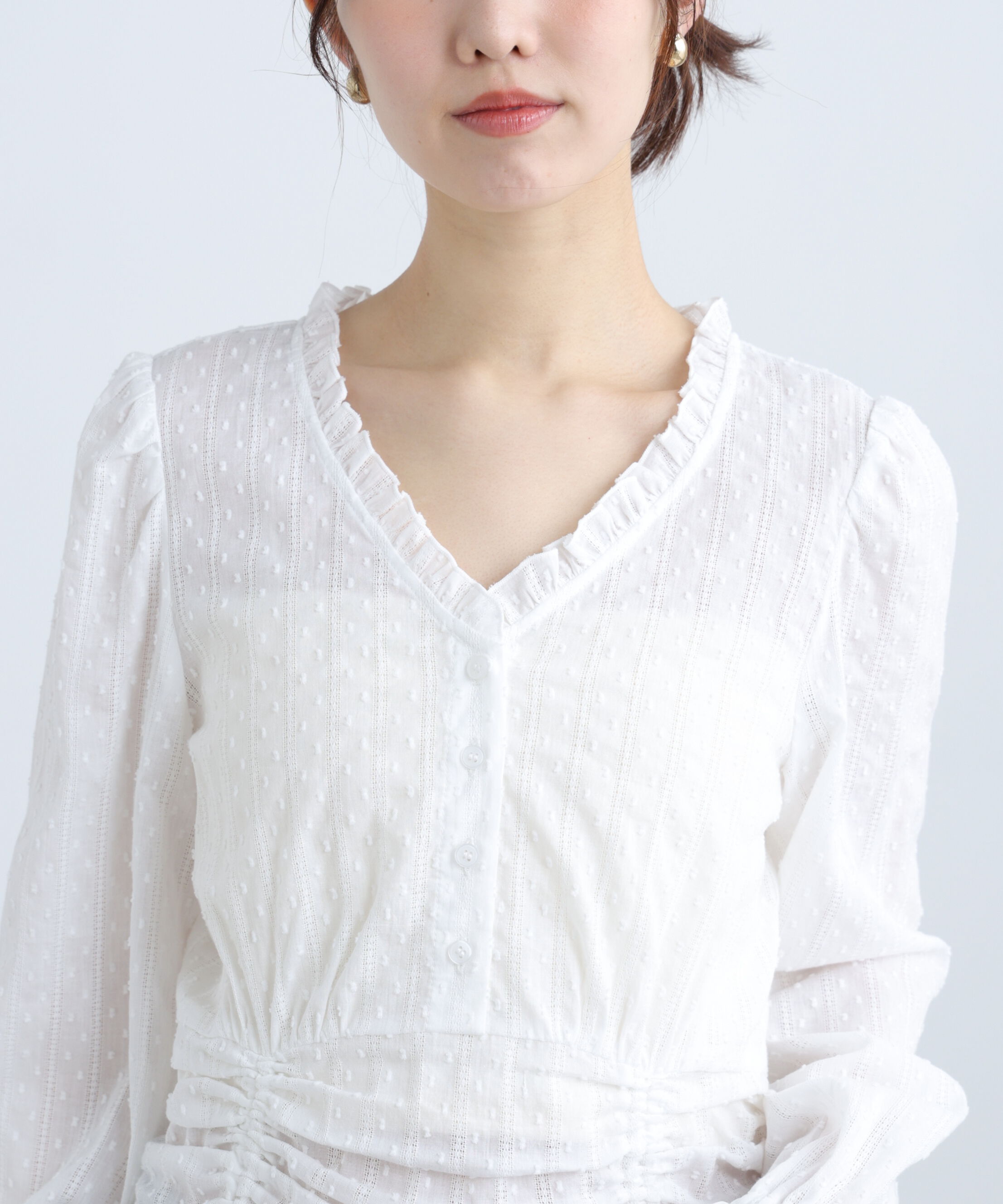  「ドビーストライプブラウス」|シャツ・ブラウス|