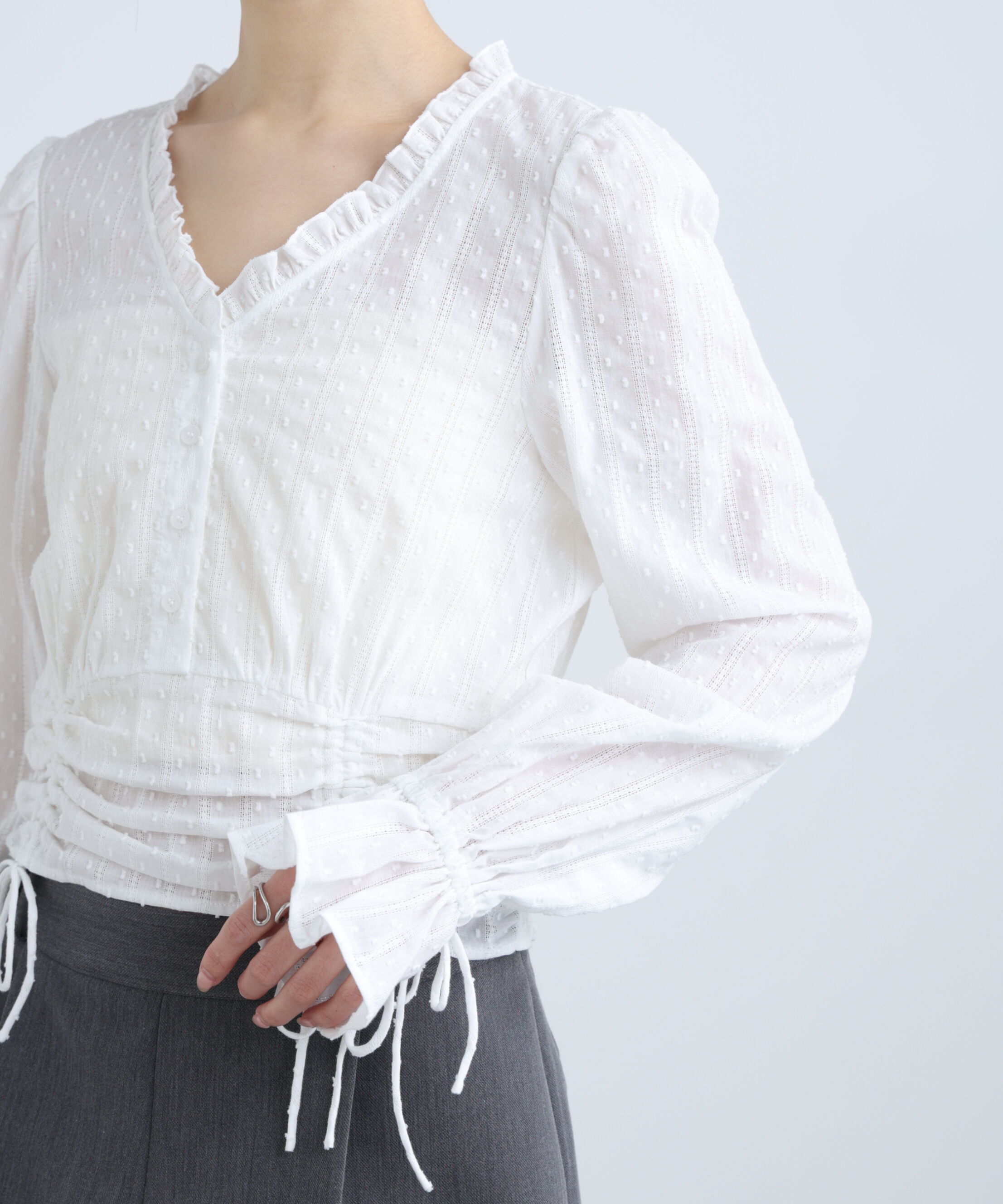  「ドビーストライプブラウス」|シャツ・ブラウス|