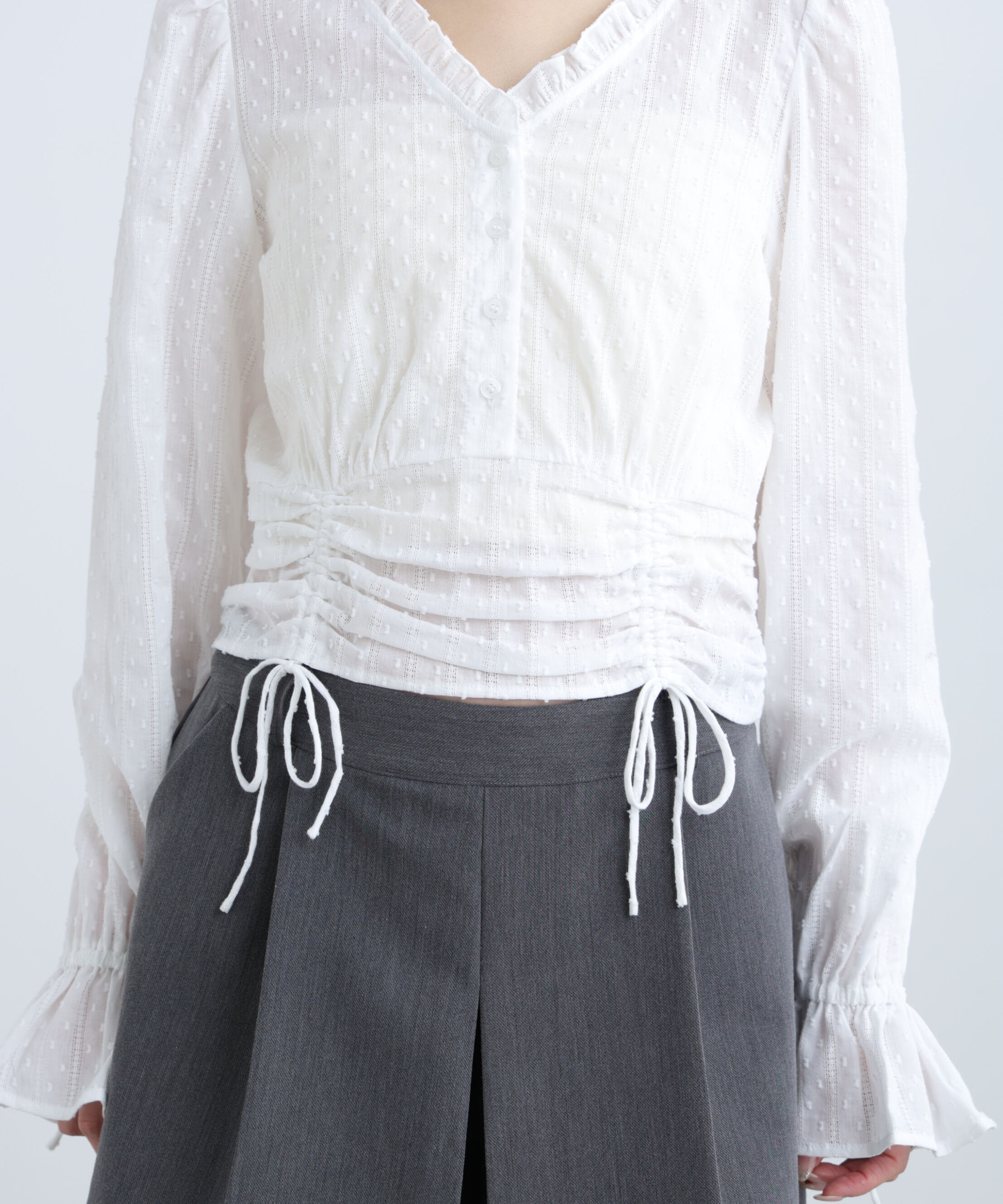  「ドビーストライプブラウス」|シャツ・ブラウス|