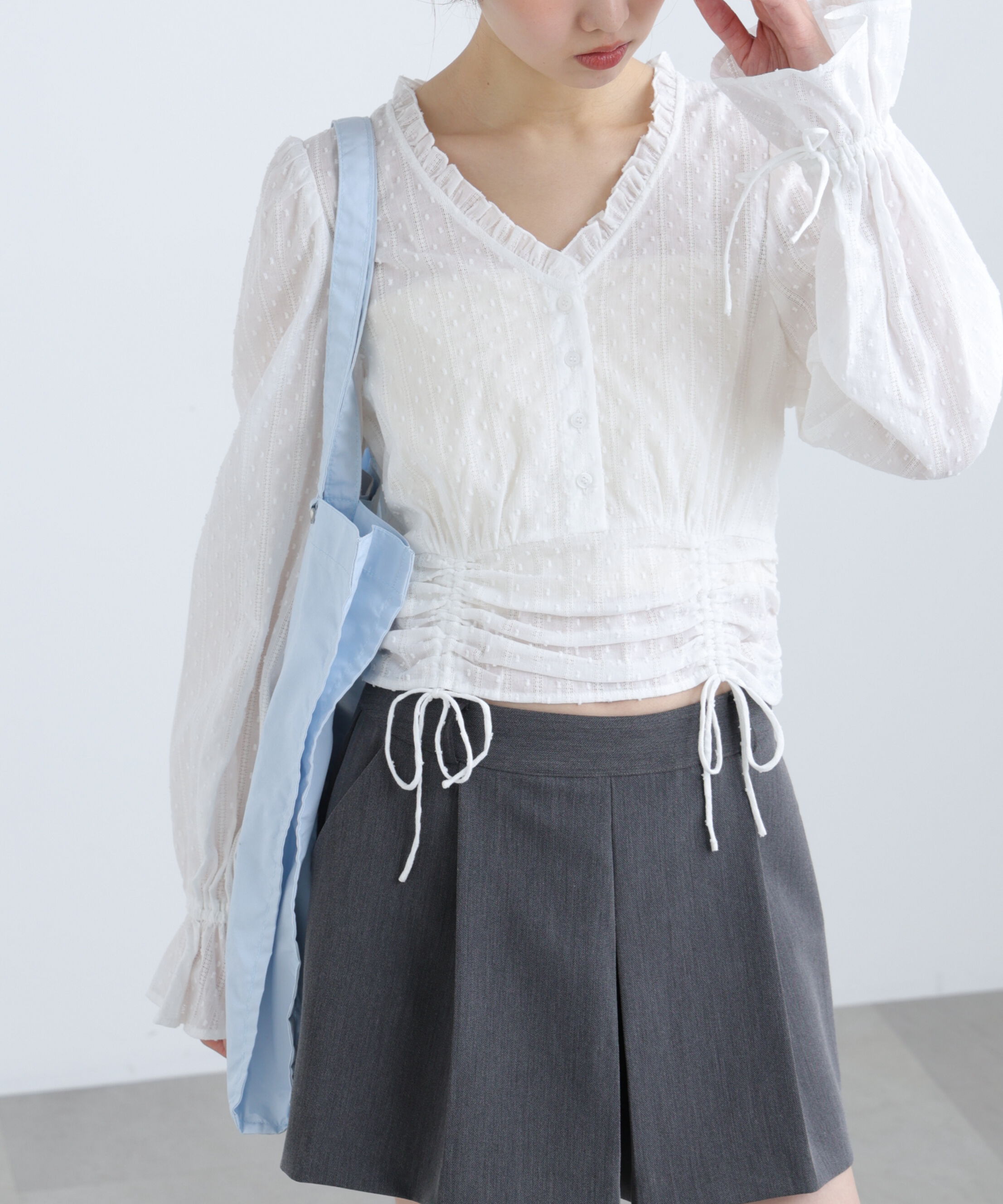  「ドビーストライプブラウス」|シャツ・ブラウス|