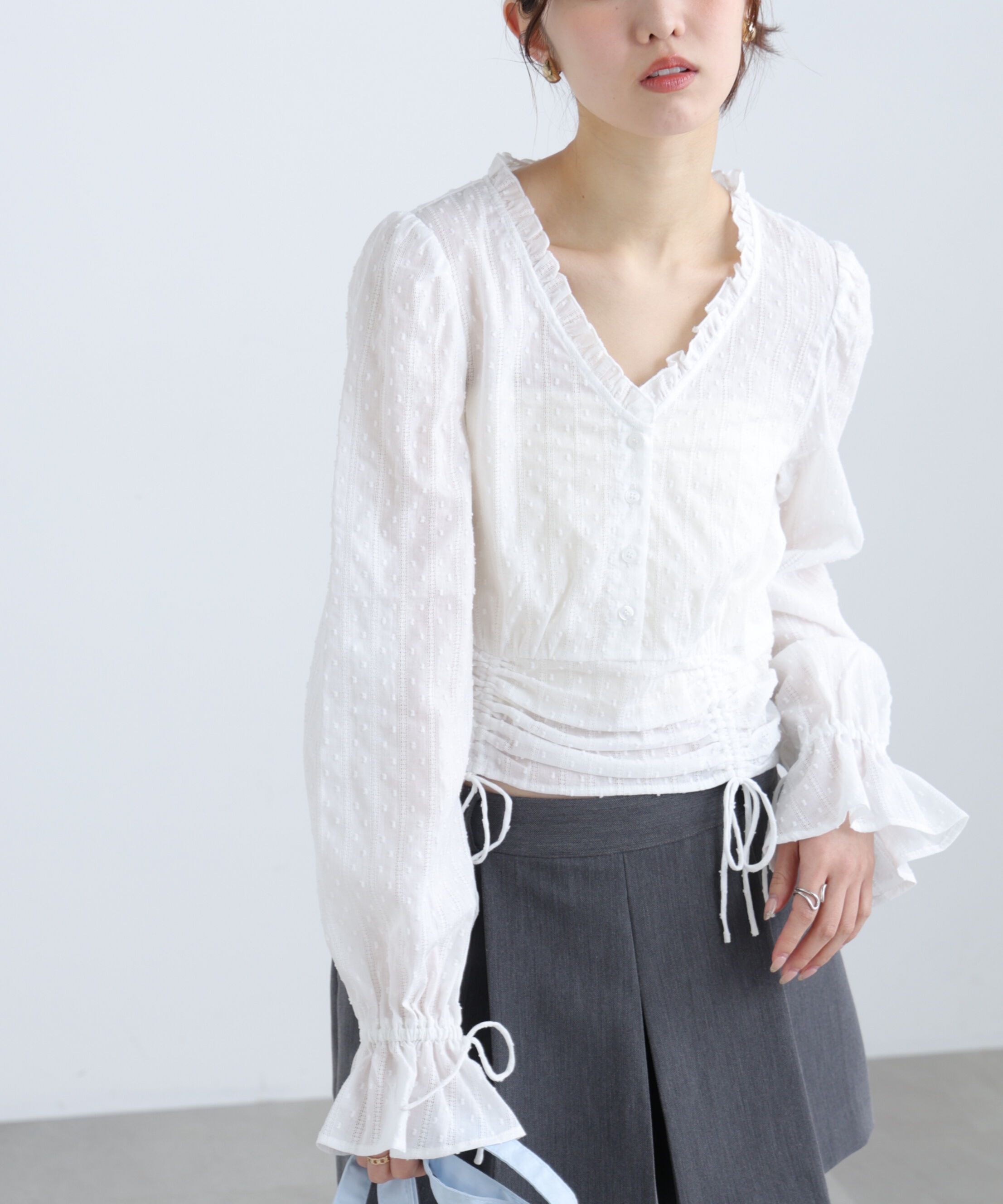  「ドビーストライプブラウス」|シャツ・ブラウス|