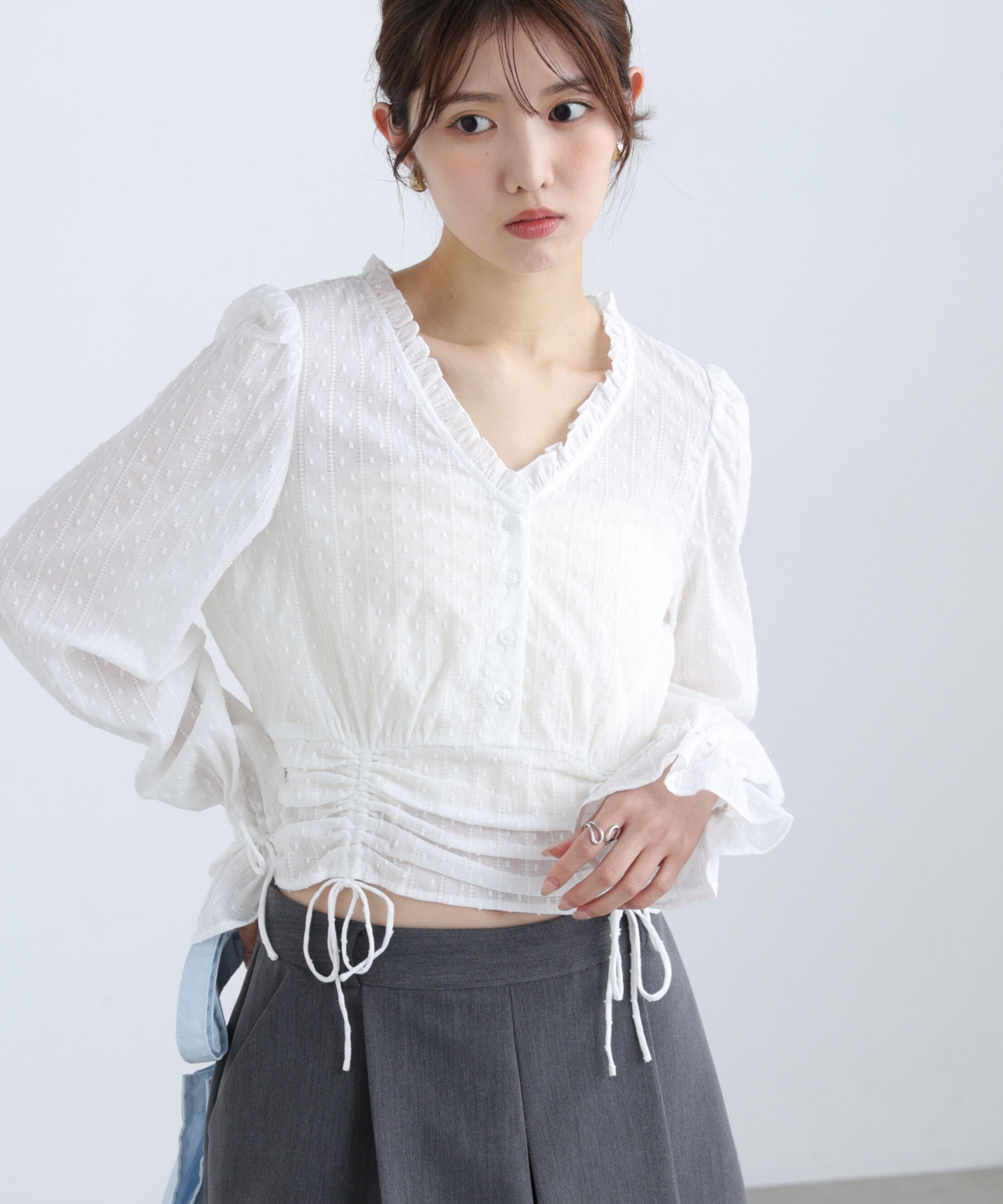  「ドビーストライプブラウス」|シャツ・ブラウス|