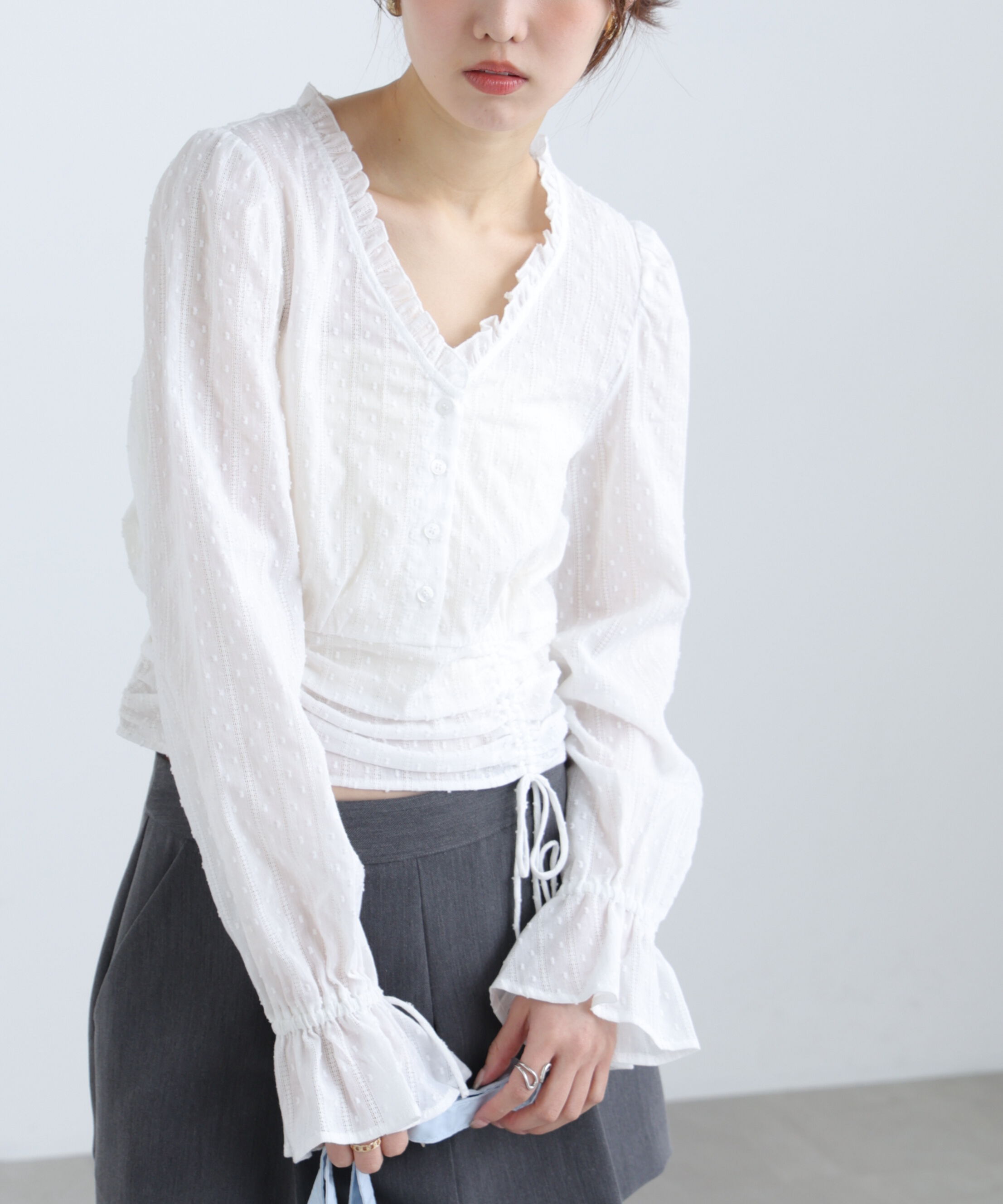  「ドビーストライプブラウス」|シャツ・ブラウス|