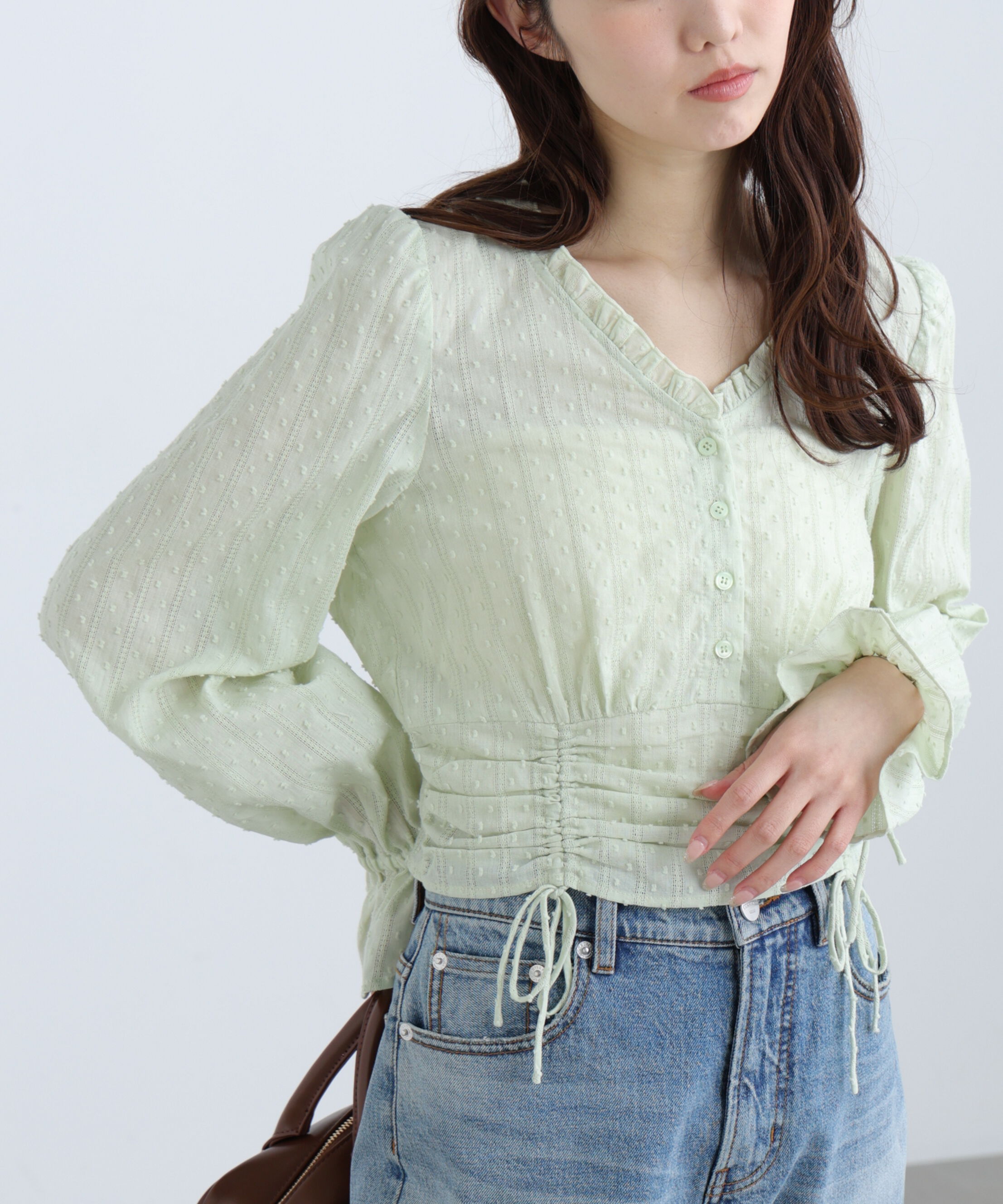  「ドビーストライプブラウス」|シャツ・ブラウス|