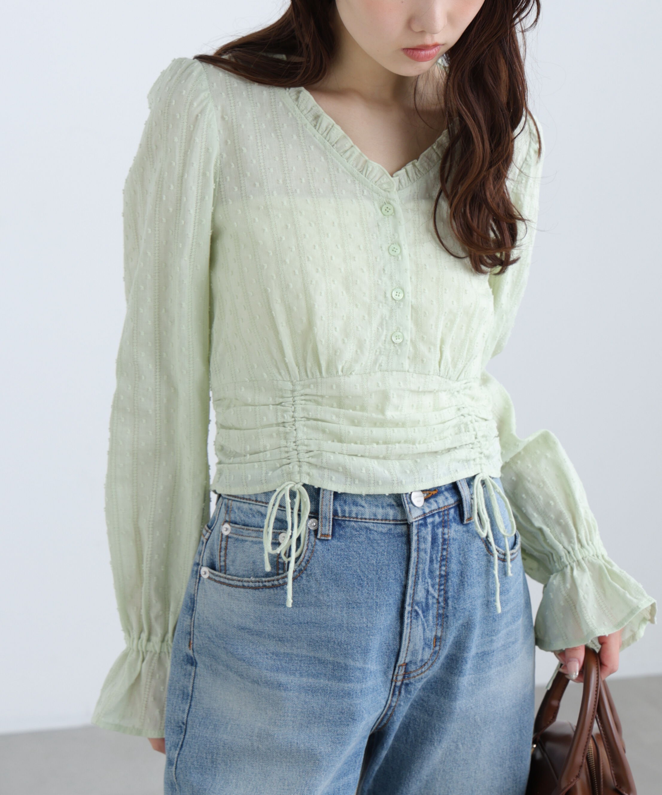  「ドビーストライプブラウス」|シャツ・ブラウス|