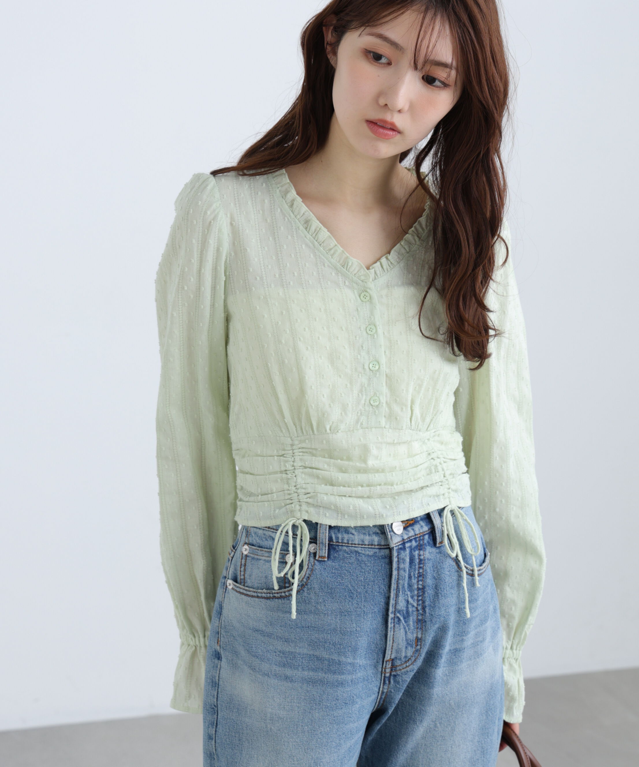  「ドビーストライプブラウス」|シャツ・ブラウス|