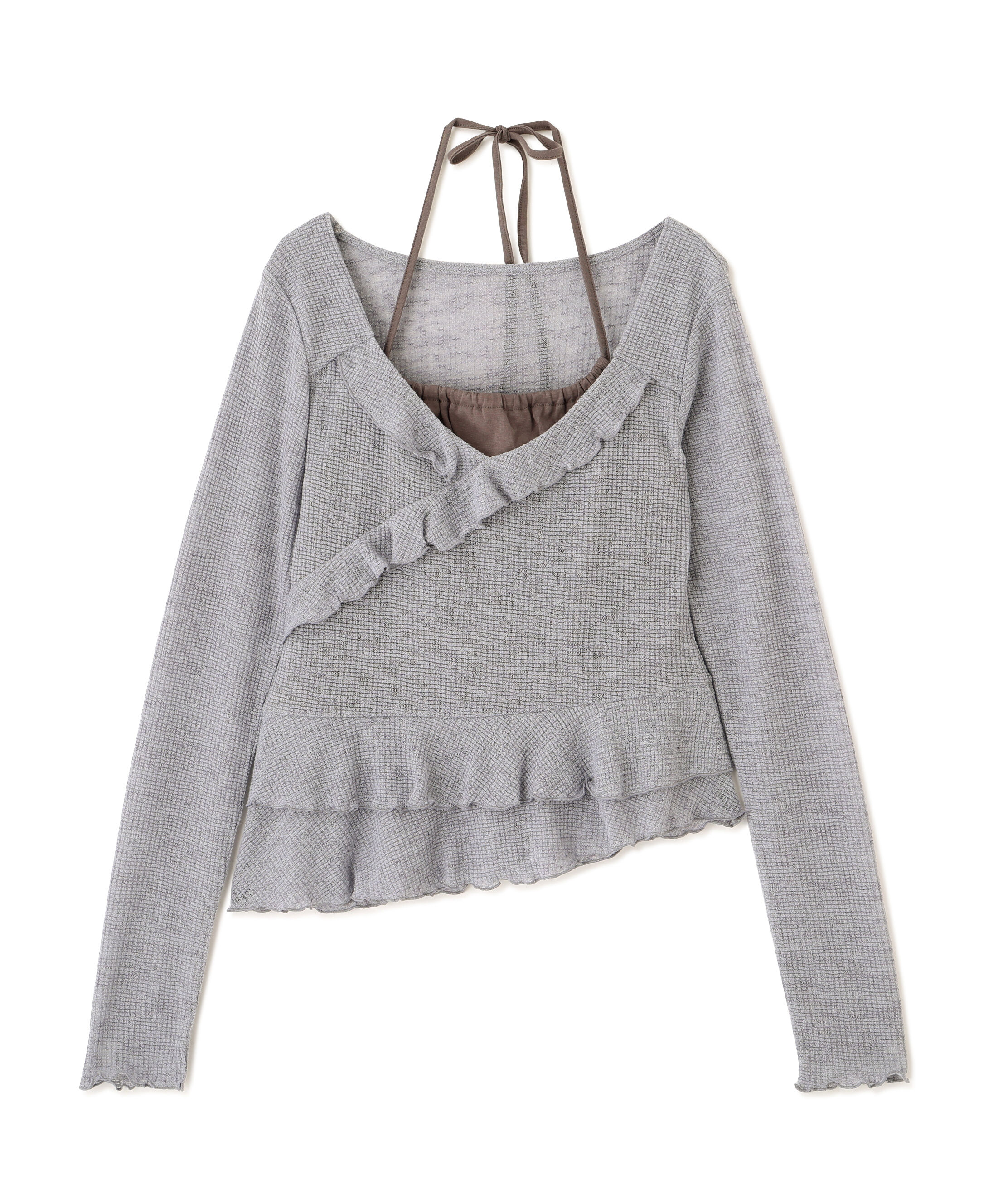  「ホルターインナーレイヤードカシュクールカットソー」|Tシャツ・カットソー|