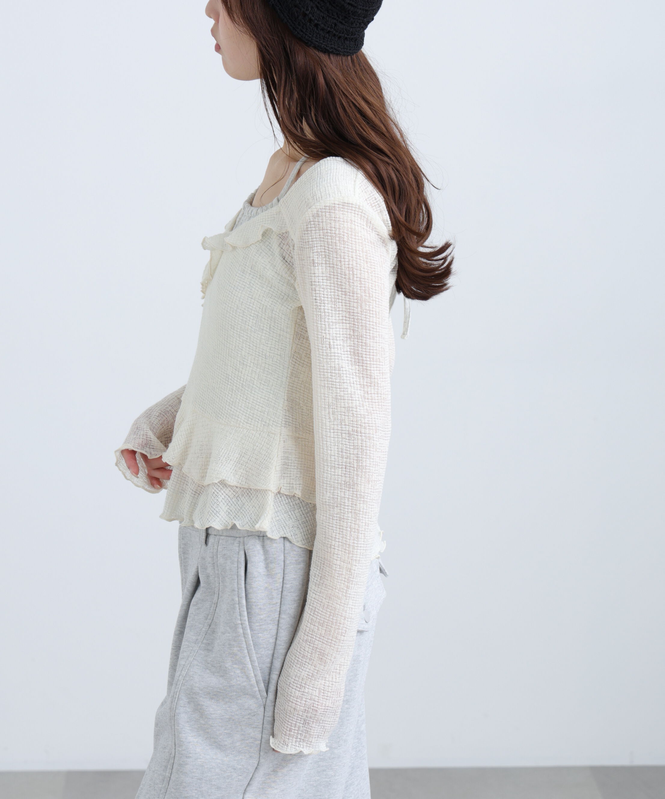  「ホルターインナーレイヤードカシュクールカットソー」|Tシャツ・カットソー|