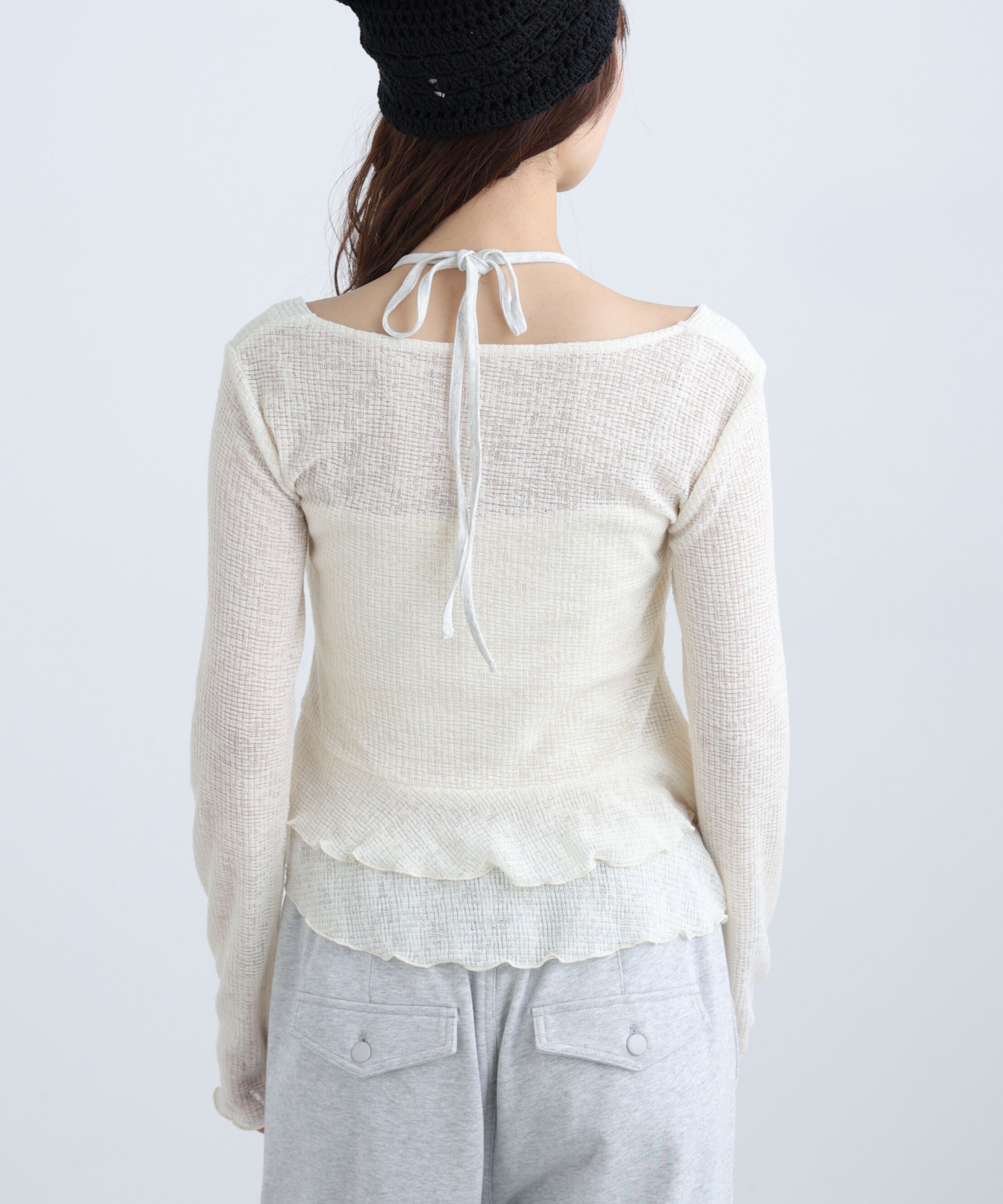  「ホルターインナーレイヤードカシュクールカットソー」|Tシャツ・カットソー|