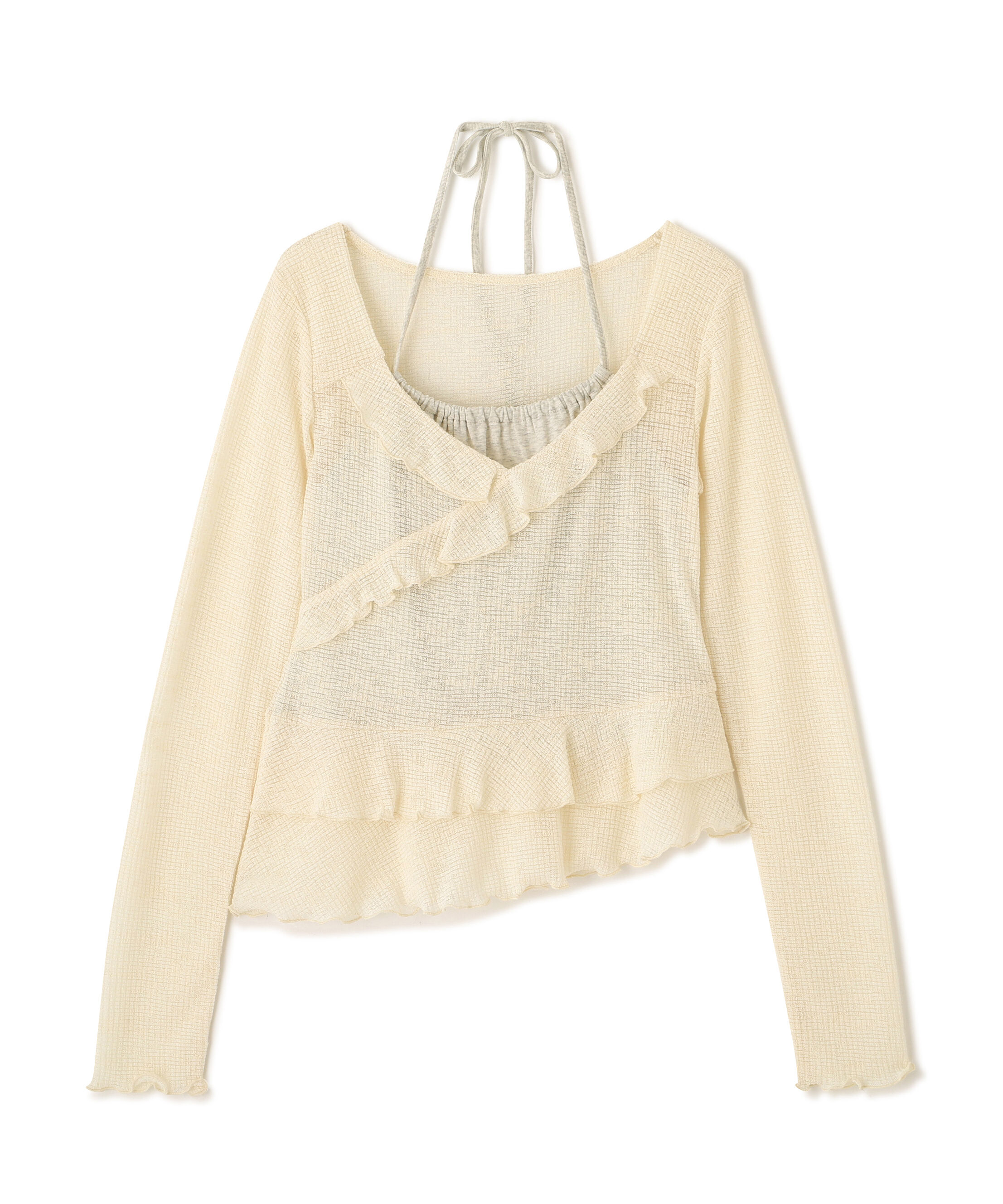  「ホルターインナーレイヤードカシュクールカットソー」|Tシャツ・カットソー|