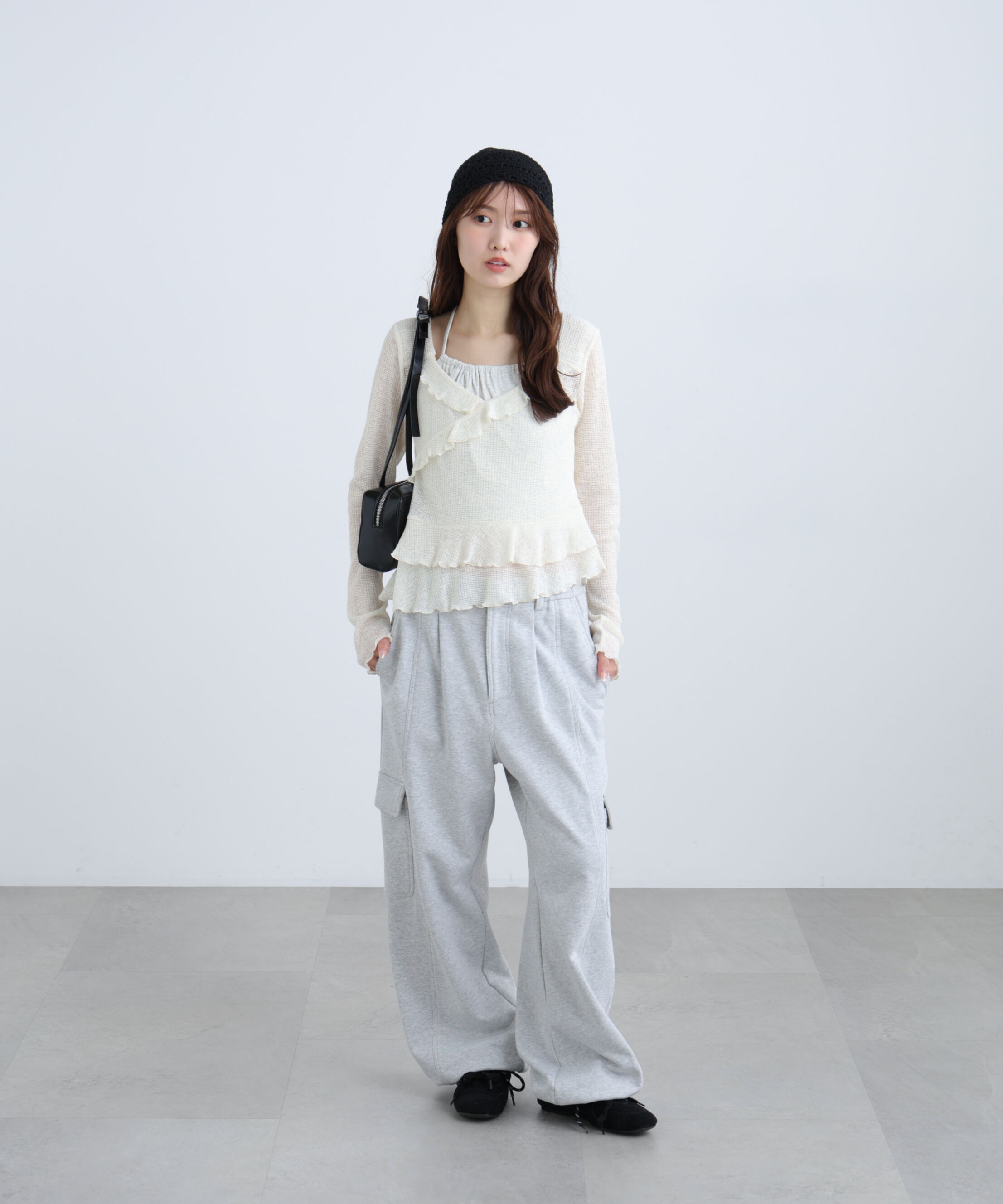  「ホルターインナーレイヤードカシュクールカットソー」|Tシャツ・カットソー|