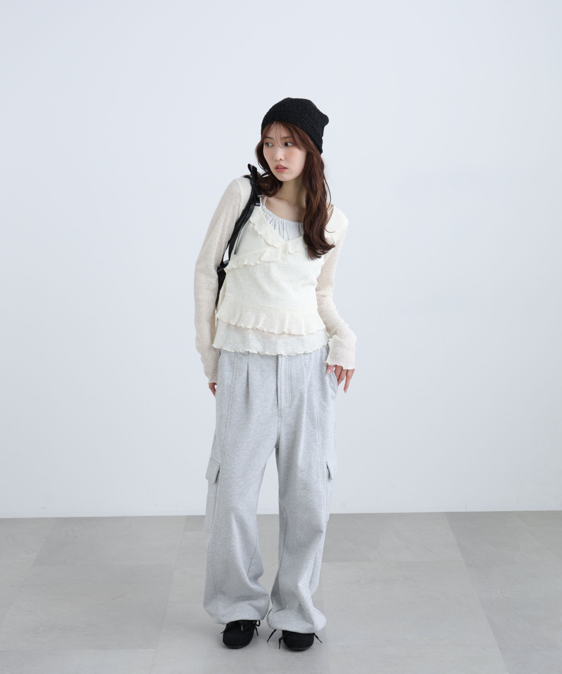  「ホルターインナーレイヤードカシュクールカットソー」|Tシャツ・カットソー|