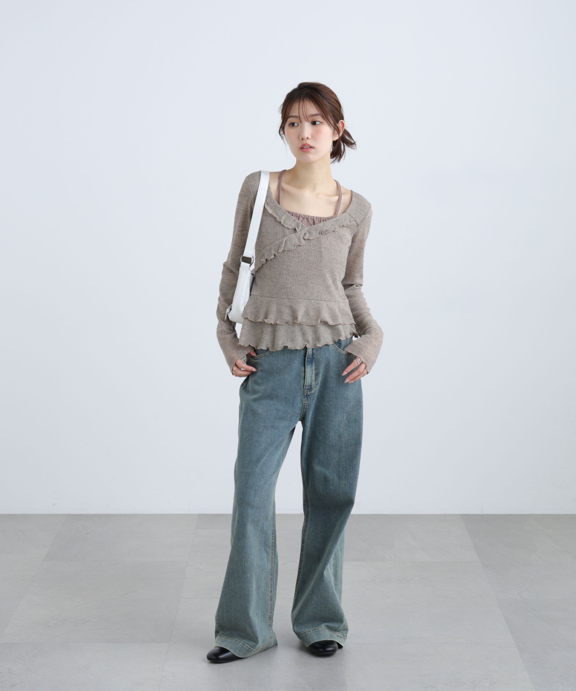  「ホルターインナーレイヤードカシュクールカットソー」|Tシャツ・カットソー|