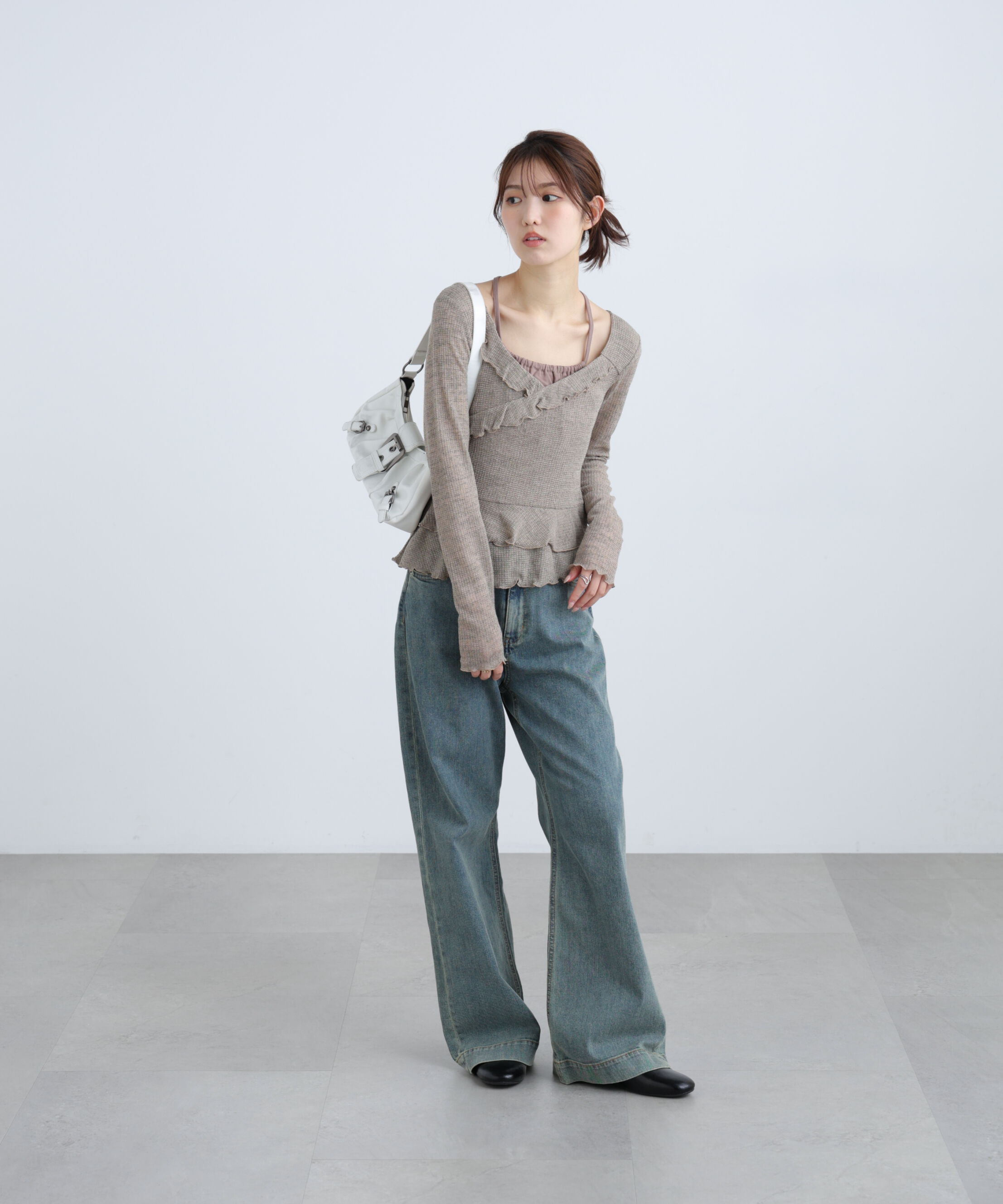  「ホルターインナーレイヤードカシュクールカットソー」|Tシャツ・カットソー|