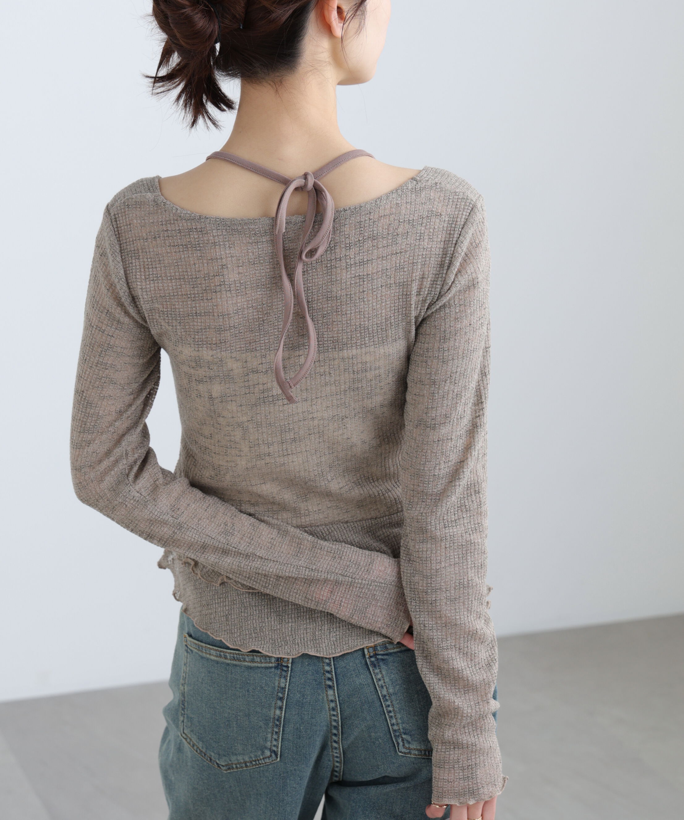  「ホルターインナーレイヤードカシュクールカットソー」|Tシャツ・カットソー|