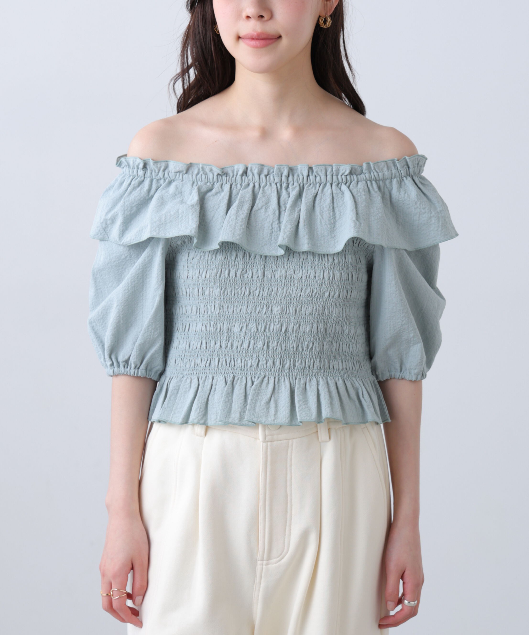  「2wayオフショルペプラムブラウス」|シャツ・ブラウス|