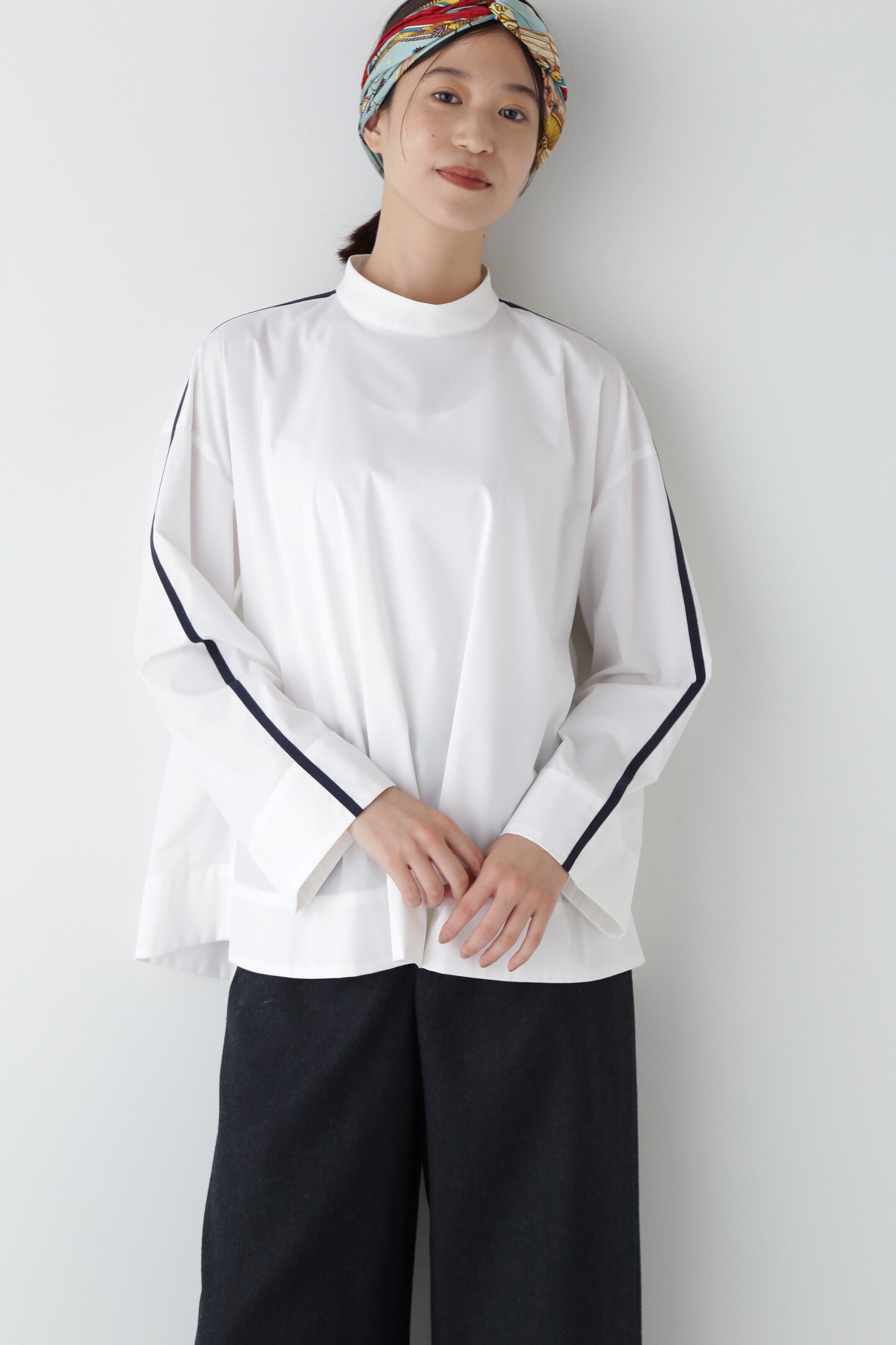  「◆タイプライターライン入ボリュームブラウス」|シャツ・ブラウス|ホワイト