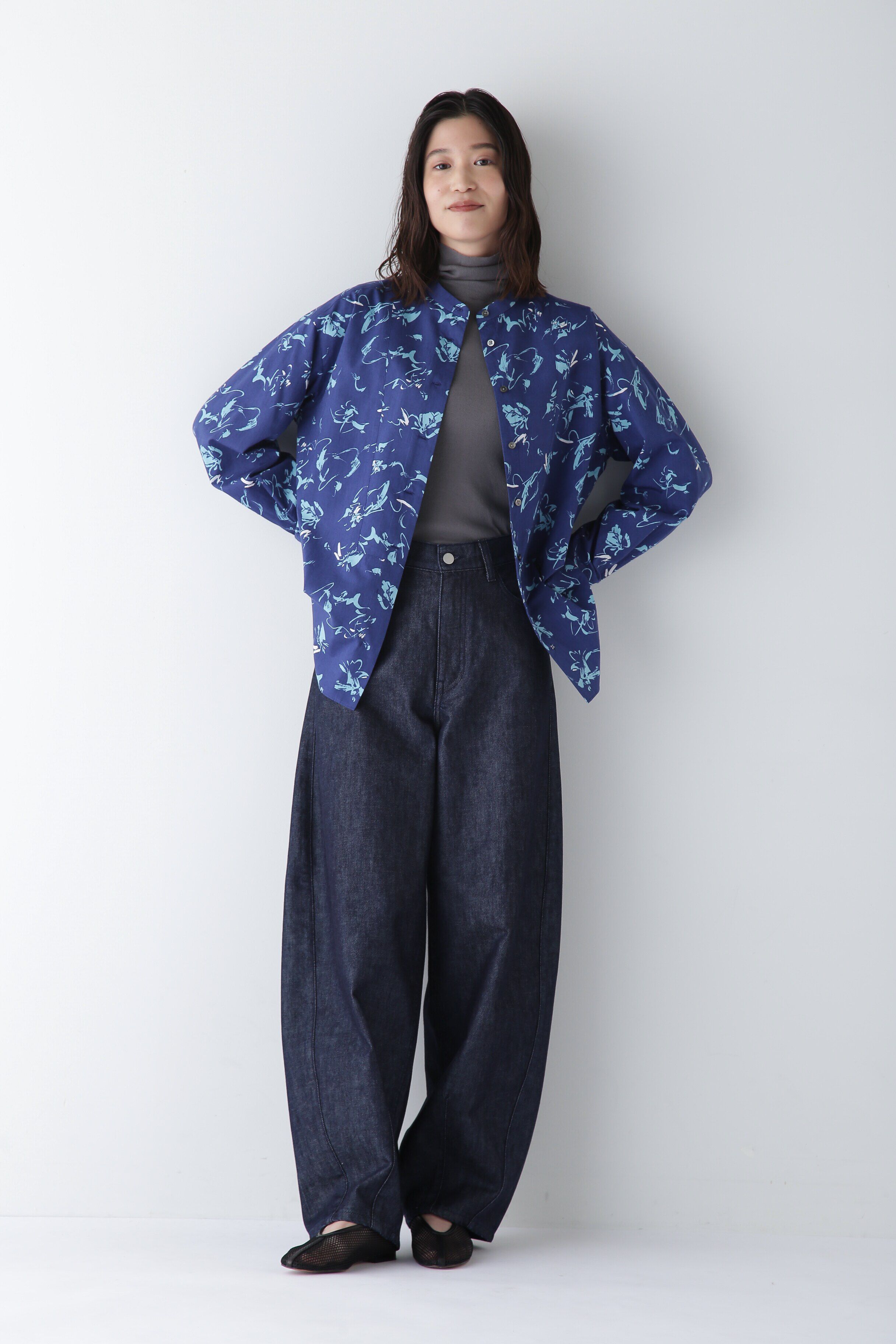  「◆ペイントPTバンドカラーシャツブラウス」|シャツ・ブラウス|