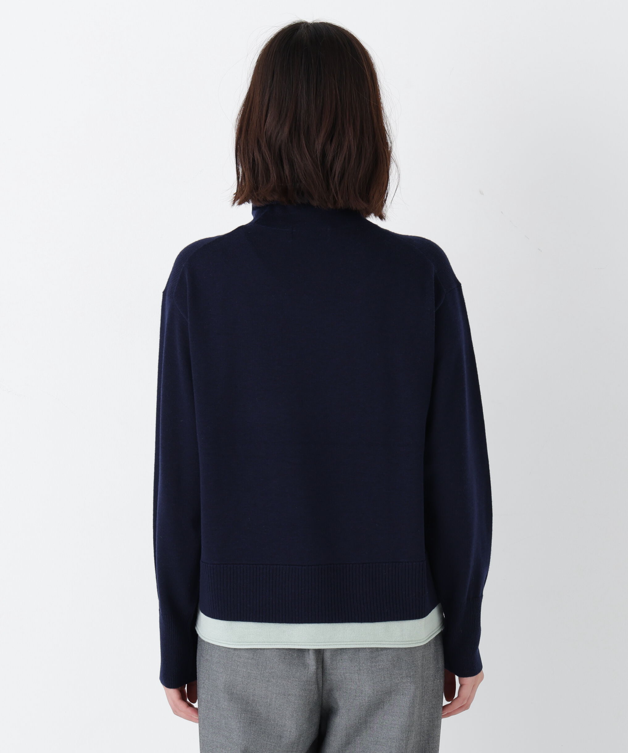  「◆《ウォッシャブル》ウールＭＩＸハイゲージバイカラータートルＰ／Ｏ」|ニット・セーター|