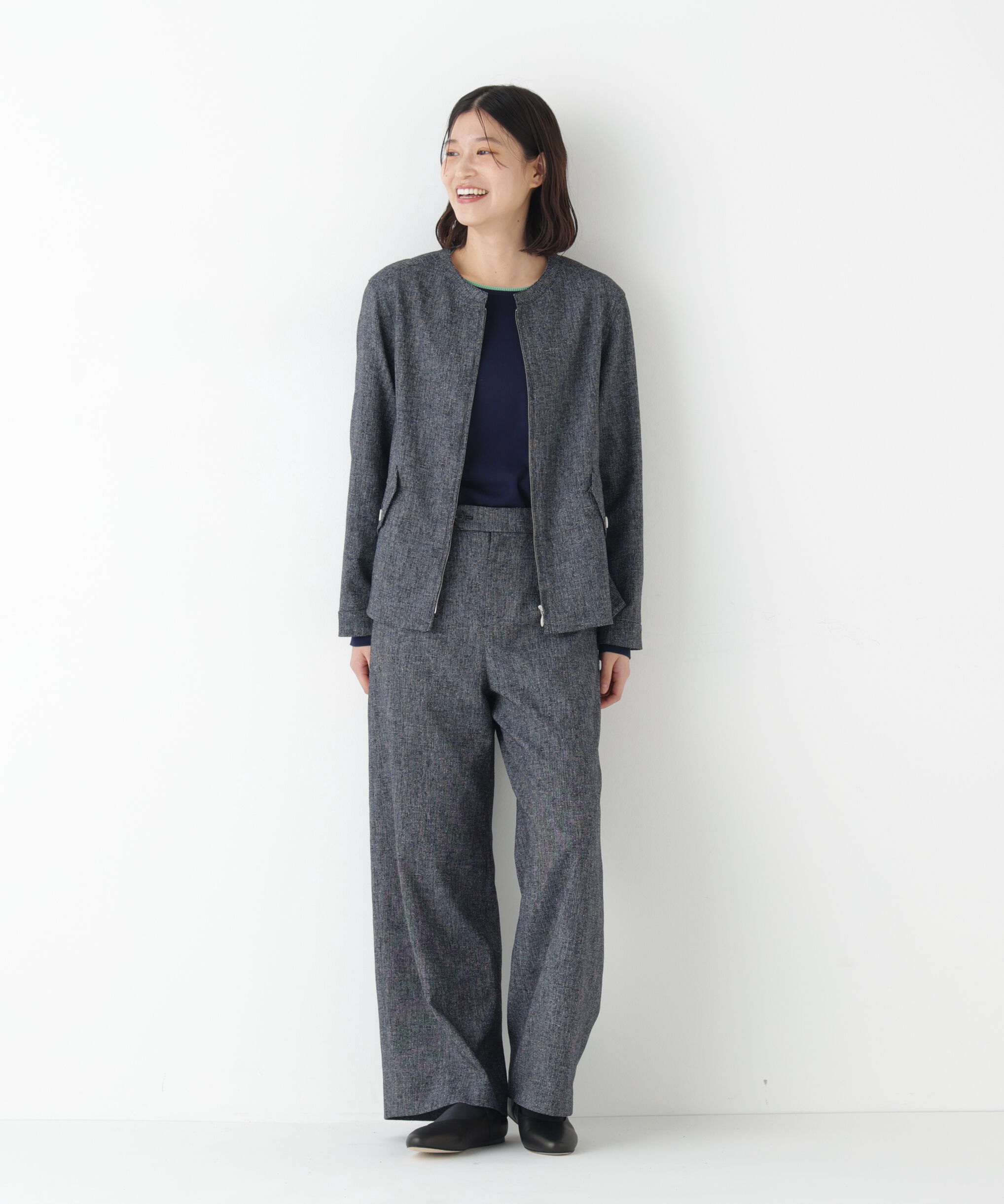  「◆《セットアップ可》リングツィードノーカラーブルゾン」|ブルゾン・スタジャン|