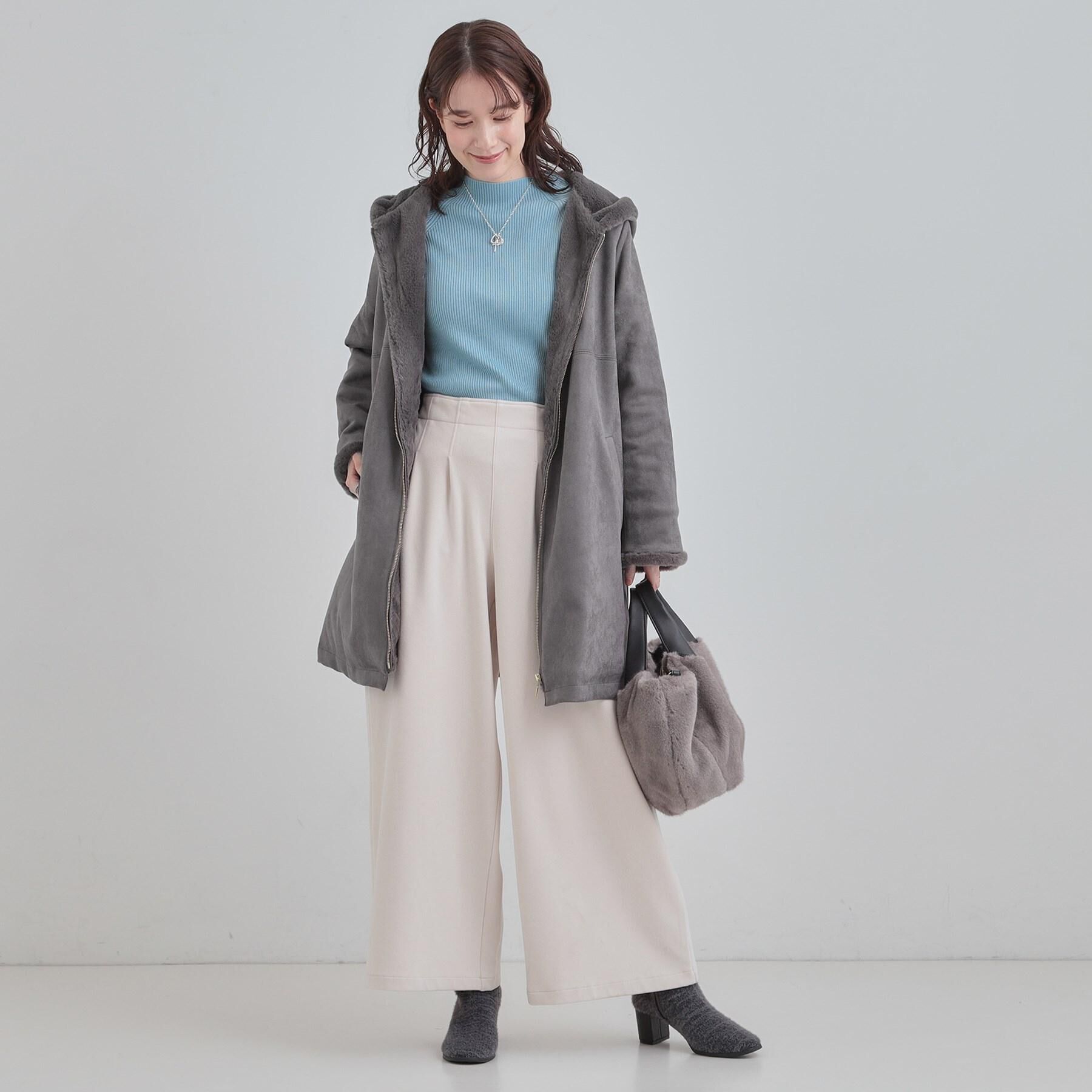 SHOO･LA･RUE「【絶妙なゆるピタ/洗濯機可】ちくちくしにくい リブハイネックやわらかニット」|ニット・セーター|