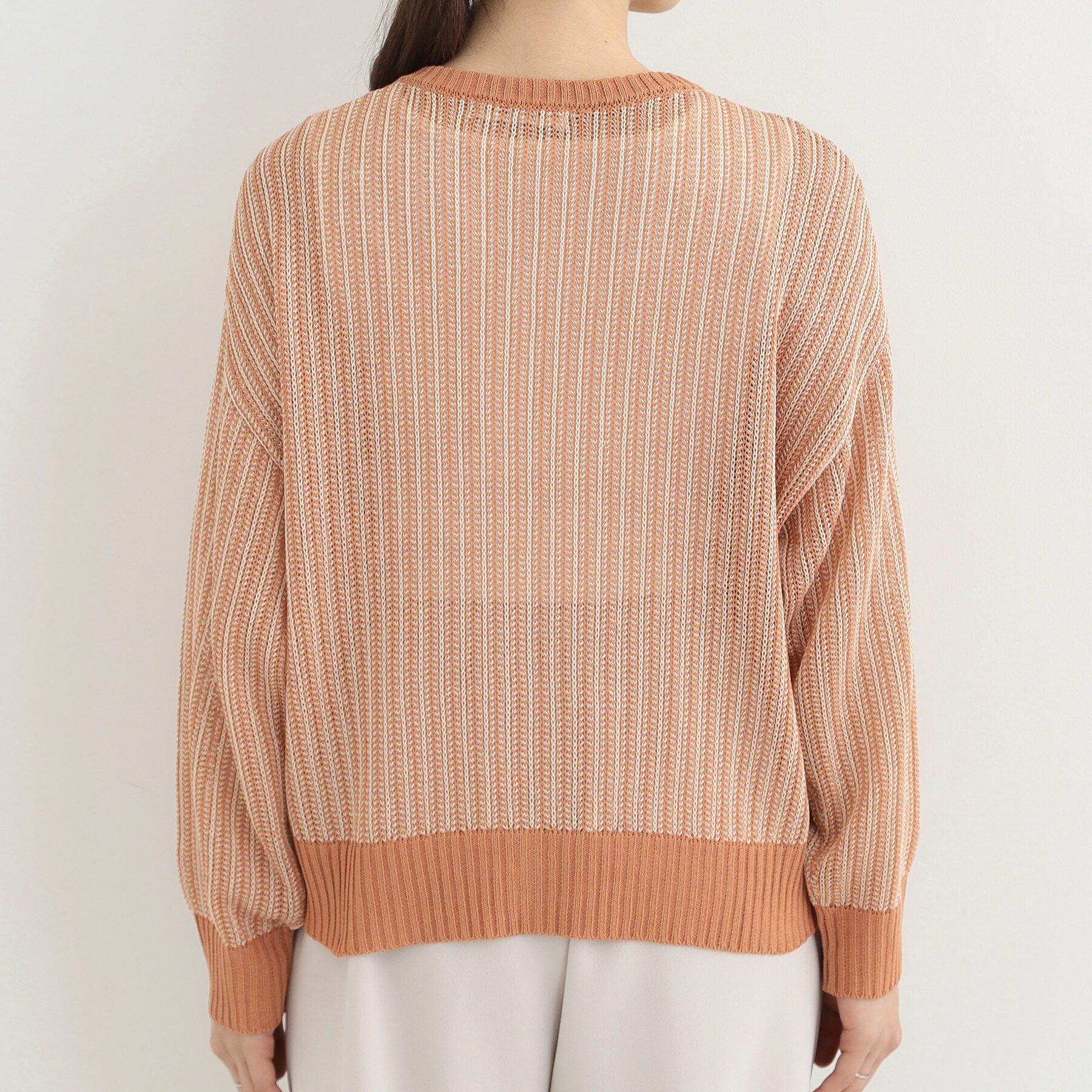 SHOO･LA･RUE「【洗濯機可/S-LL】キーネックでこなれ見え　ざっくり編みカーディガン」|カーディガン|