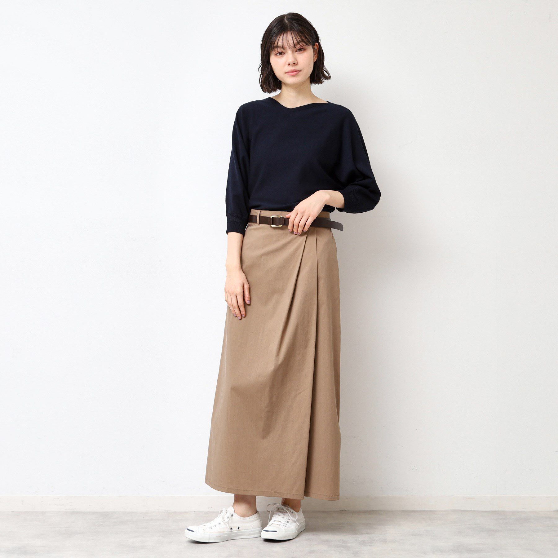 Dessin「【選べる7色展開・洗える】後ろボタンニットプルオーバー七分袖（XS～L）」|ニット・セーター|