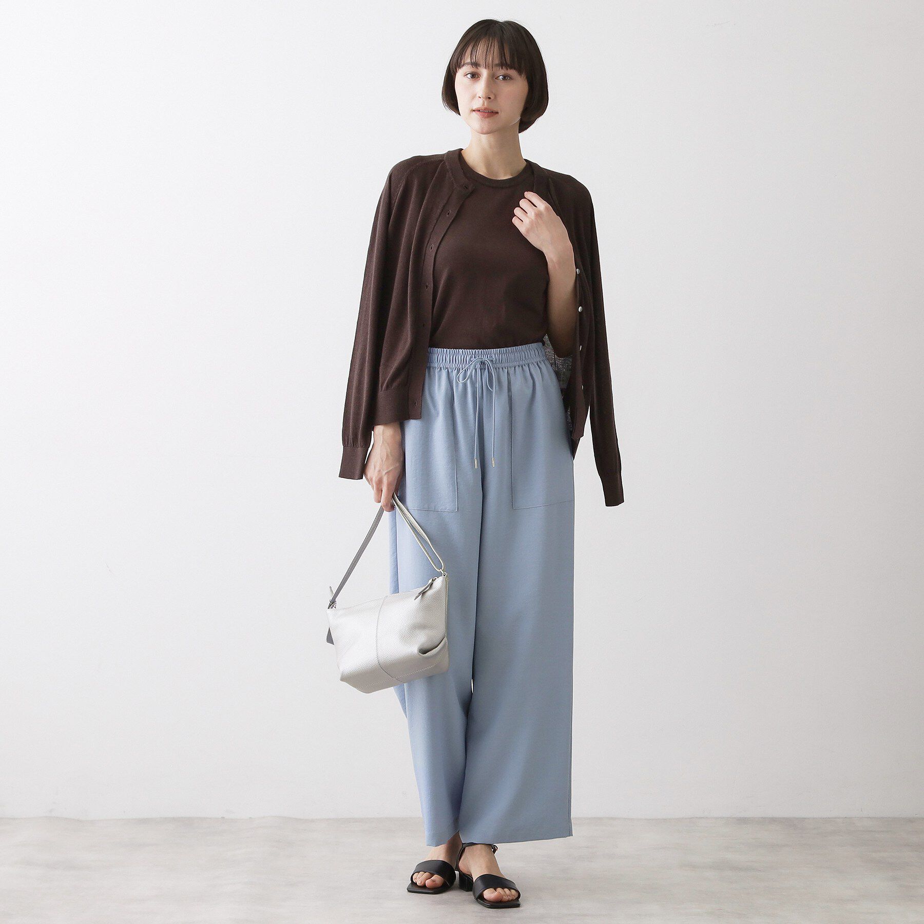 Dessin「【接触冷感/ウエストゴム/洗える】イージーワイドパンツ」|その他|