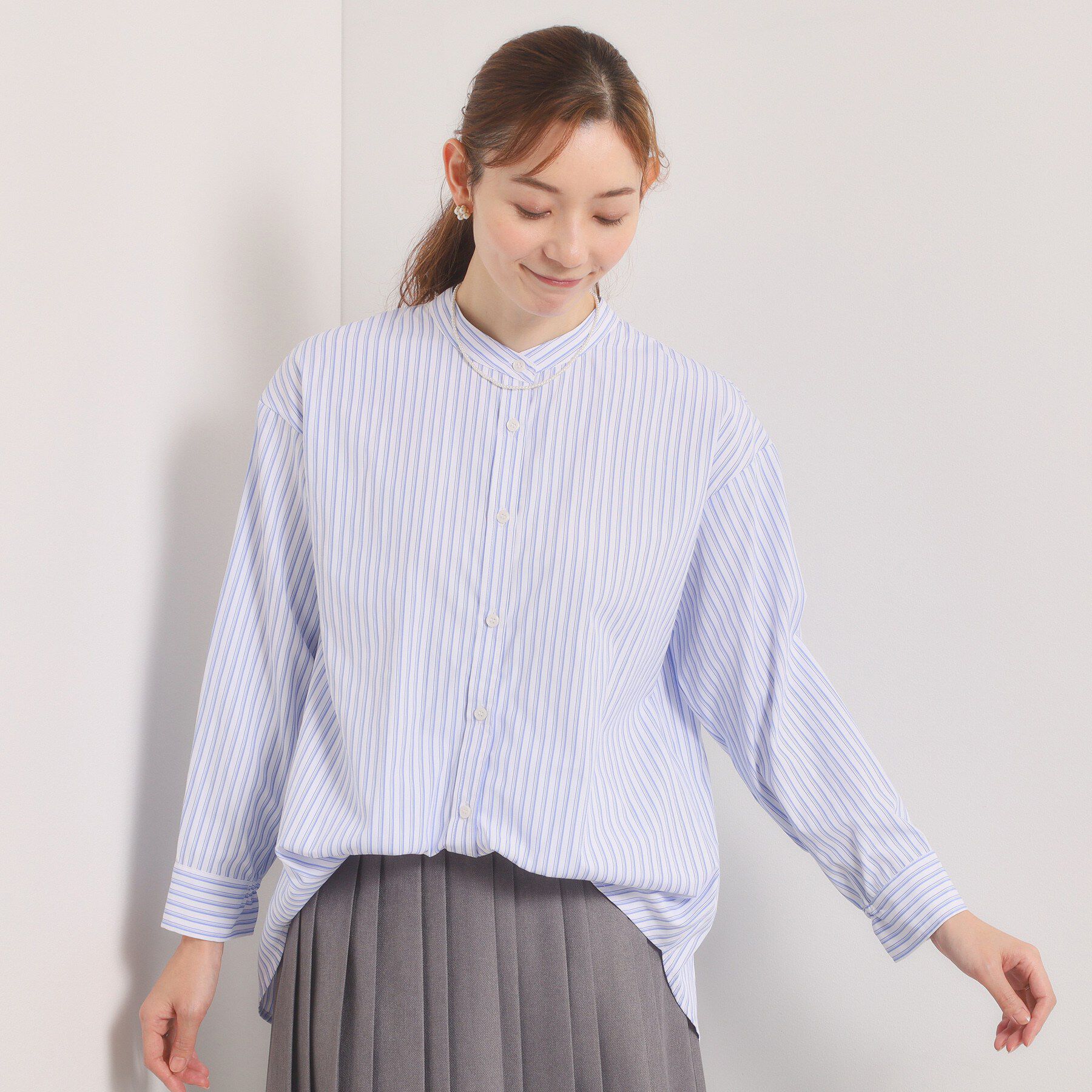 ITS&rsquo;DEMO「【手洗い可】2wayストライプブラウス」|シャツ・ブラウス|オフホワイト(303