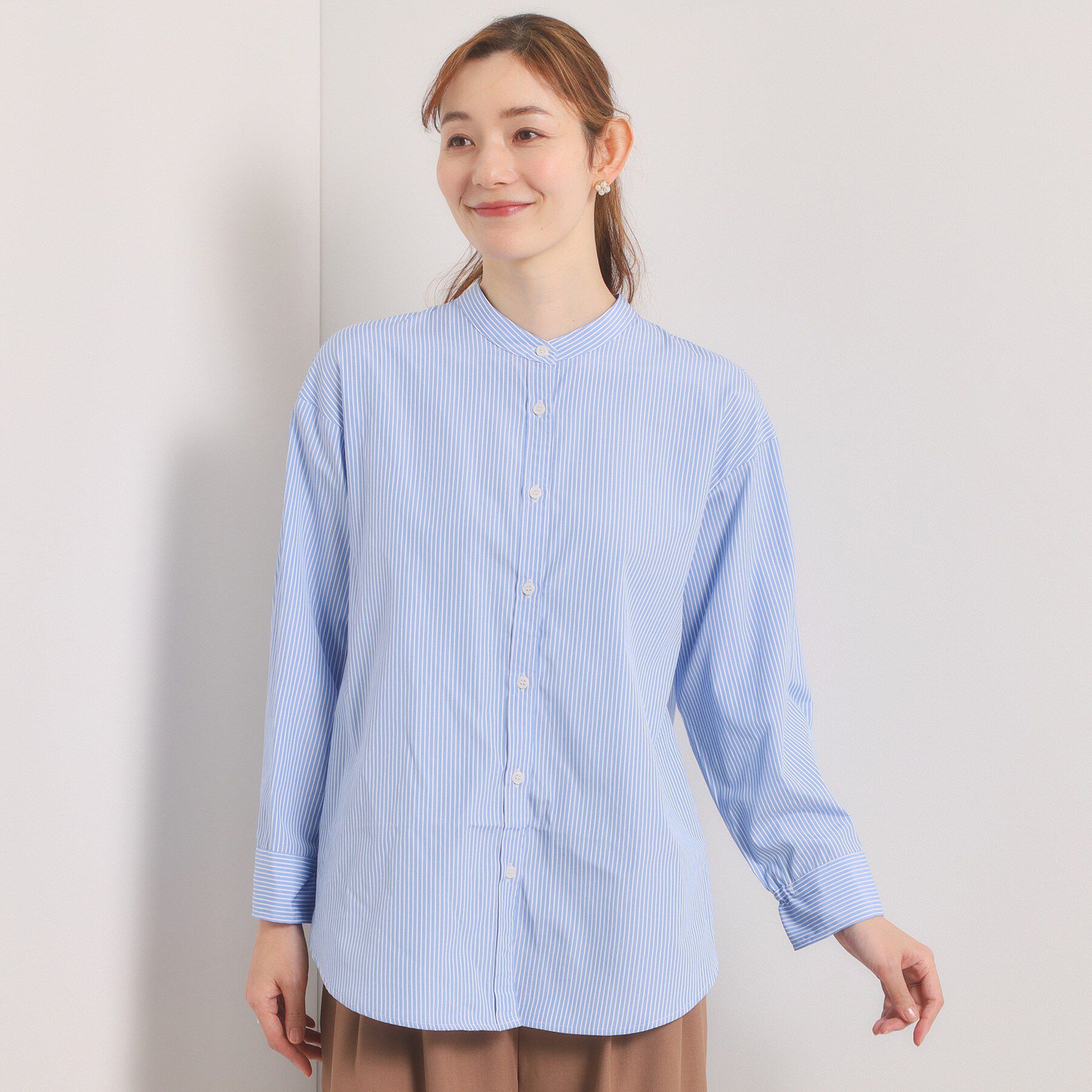 ITS&rsquo;DEMO「【手洗い可】2wayストライプブラウス」|シャツ・ブラウス|