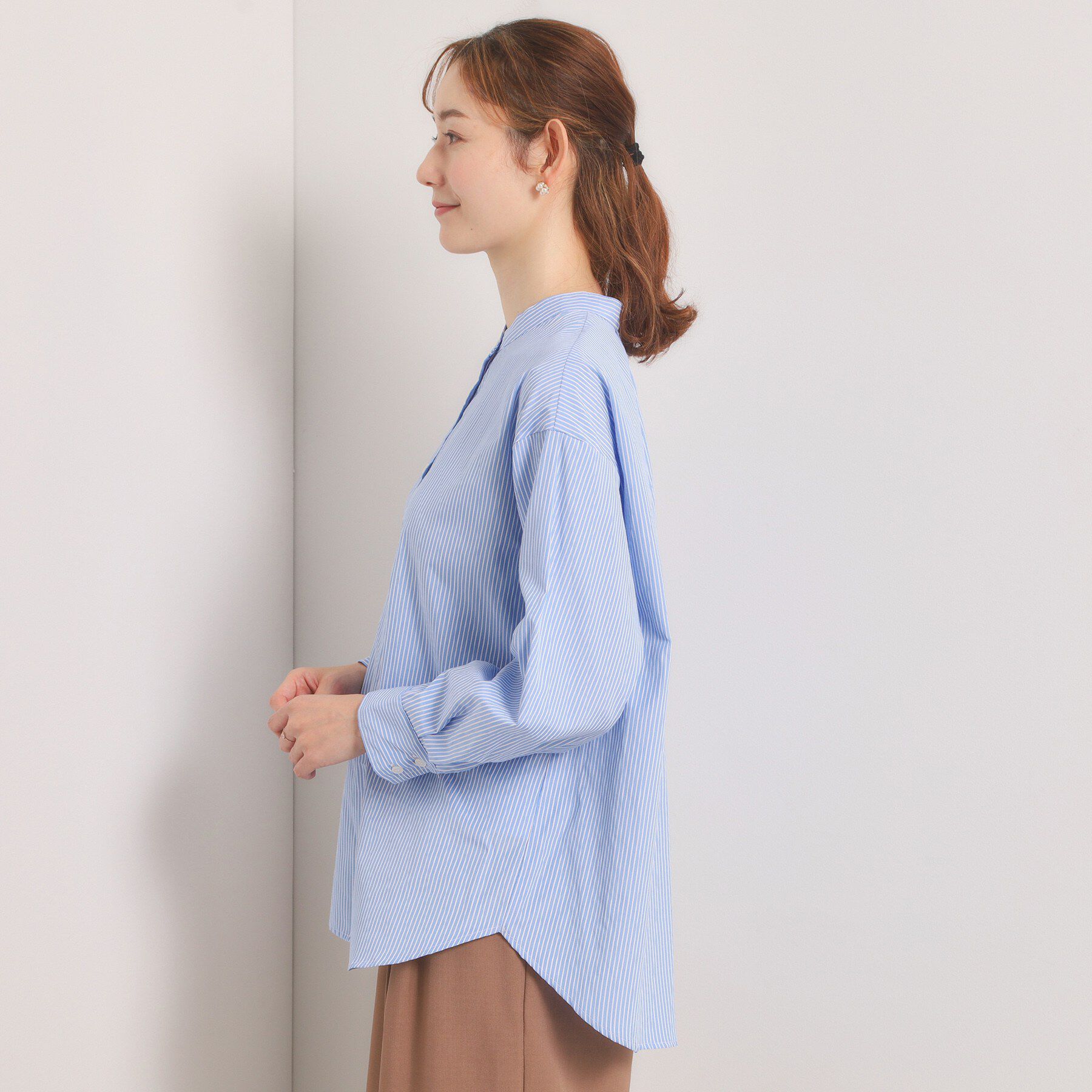 ITS&rsquo;DEMO「【手洗い可】2wayストライプブラウス」|シャツ・ブラウス|