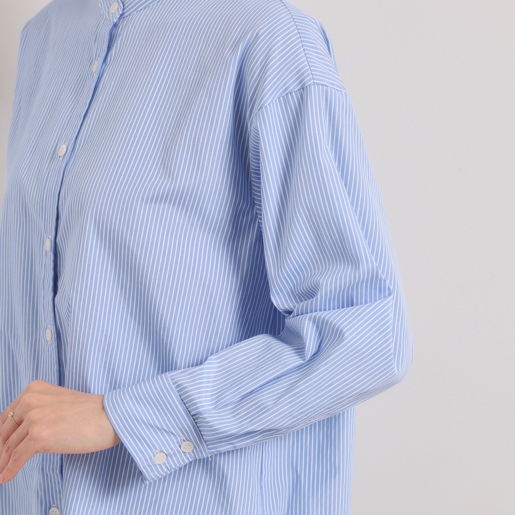 ITS&rsquo;DEMO「【手洗い可】2wayストライプブラウス」|シャツ・ブラウス|