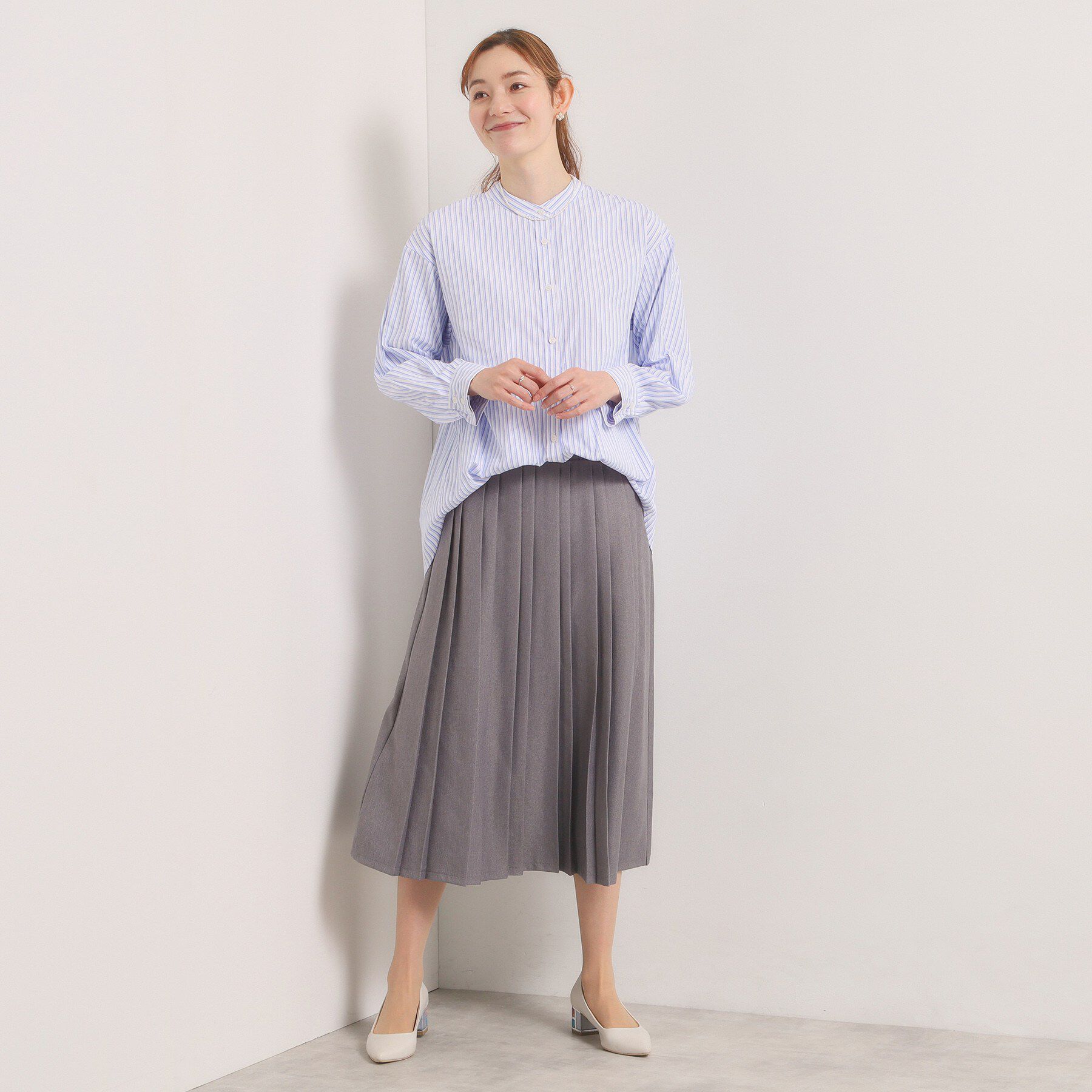 ITS&rsquo;DEMO「【手洗い可】2wayストライプブラウス」|シャツ・ブラウス|