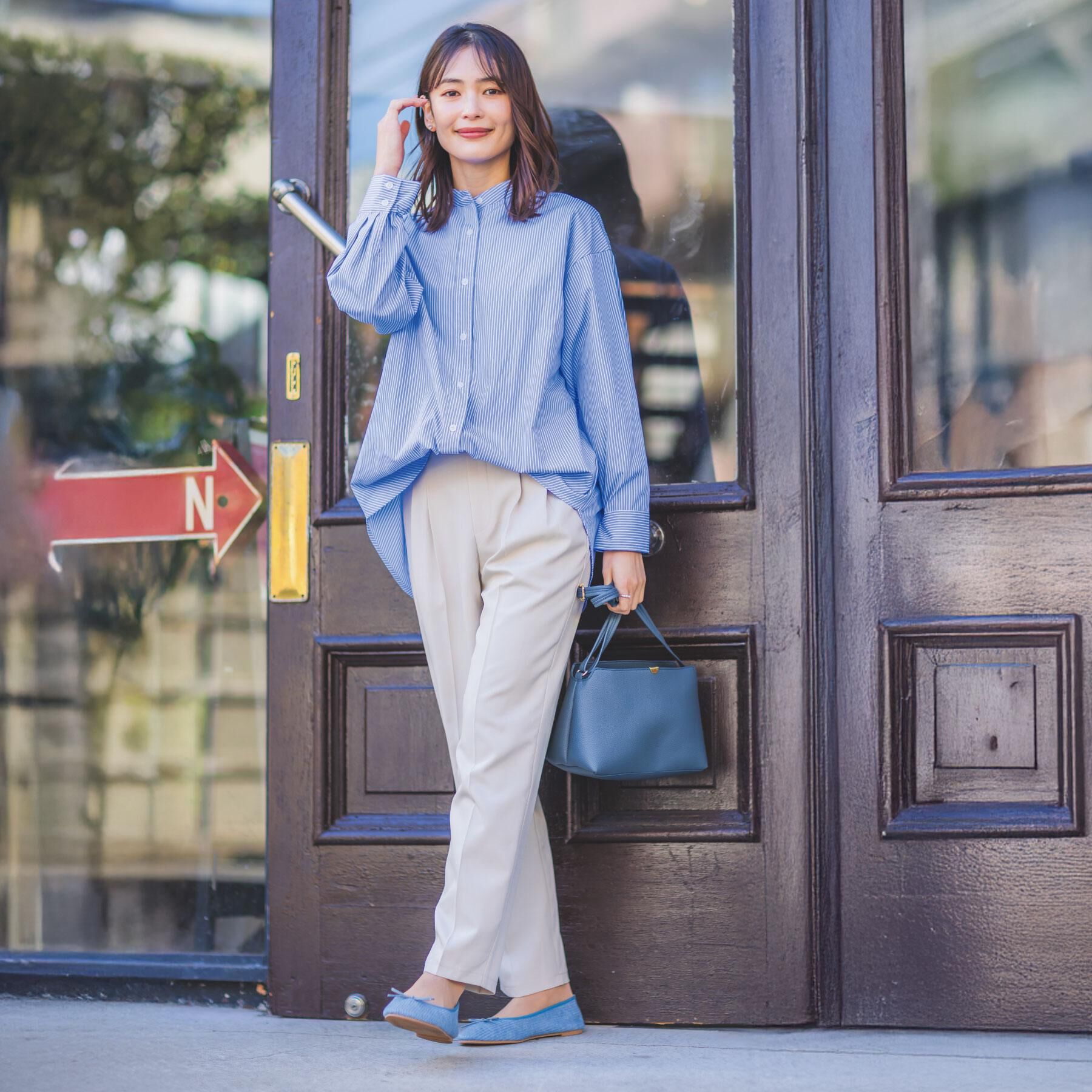 ITS&rsquo;DEMO「【手洗い可】2wayストライプブラウス」|シャツ・ブラウス|