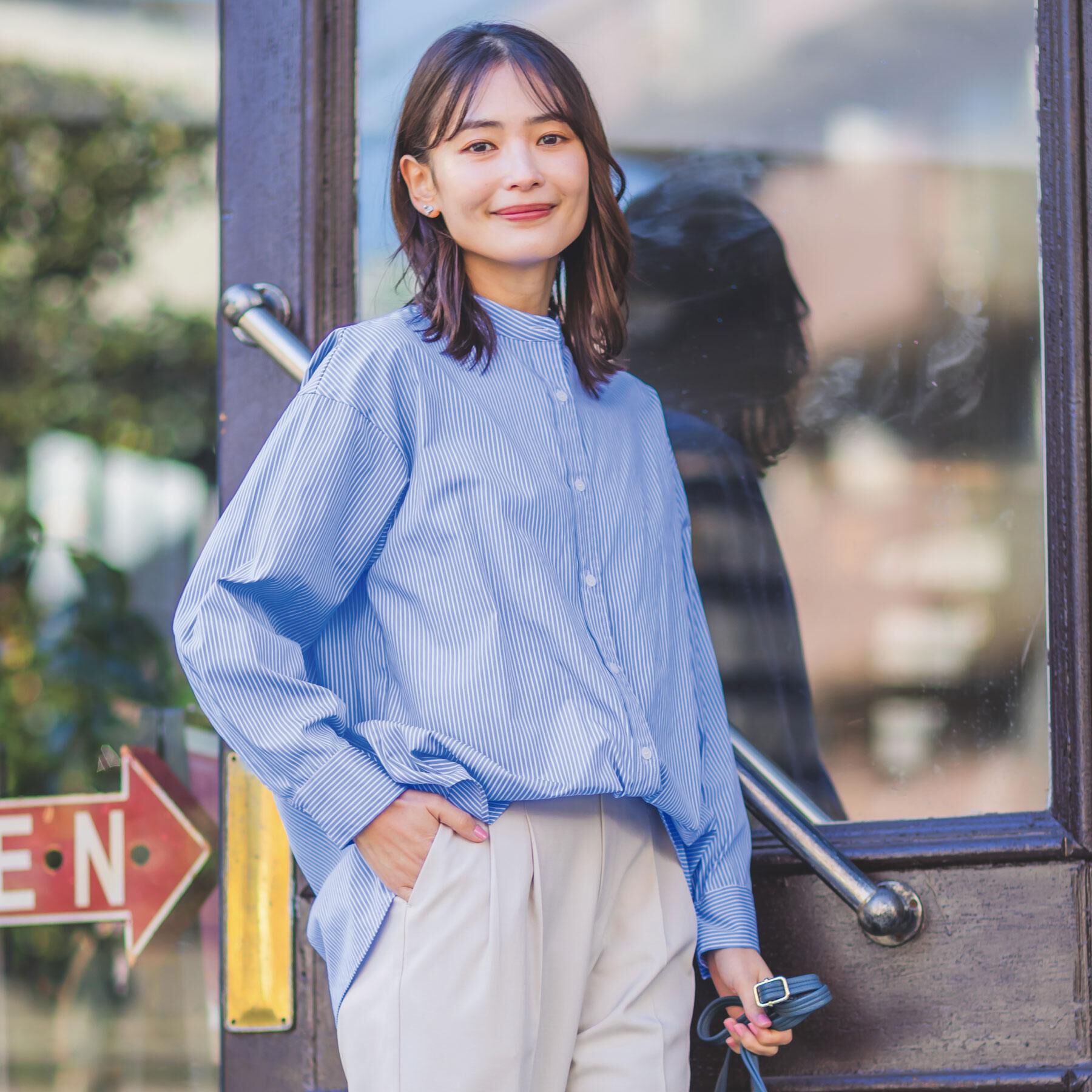 ITS&rsquo;DEMO「【手洗い可】2wayストライプブラウス」|シャツ・ブラウス|