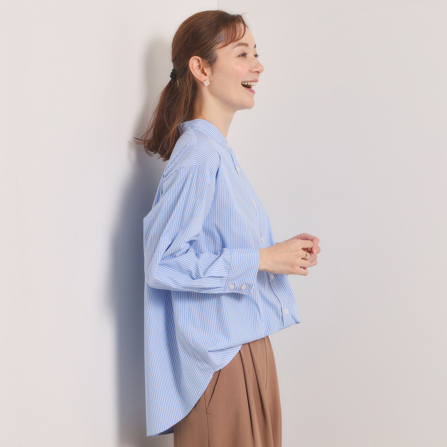 ITS&rsquo;DEMO「【手洗い可】2wayストライプブラウス」|シャツ・ブラウス|