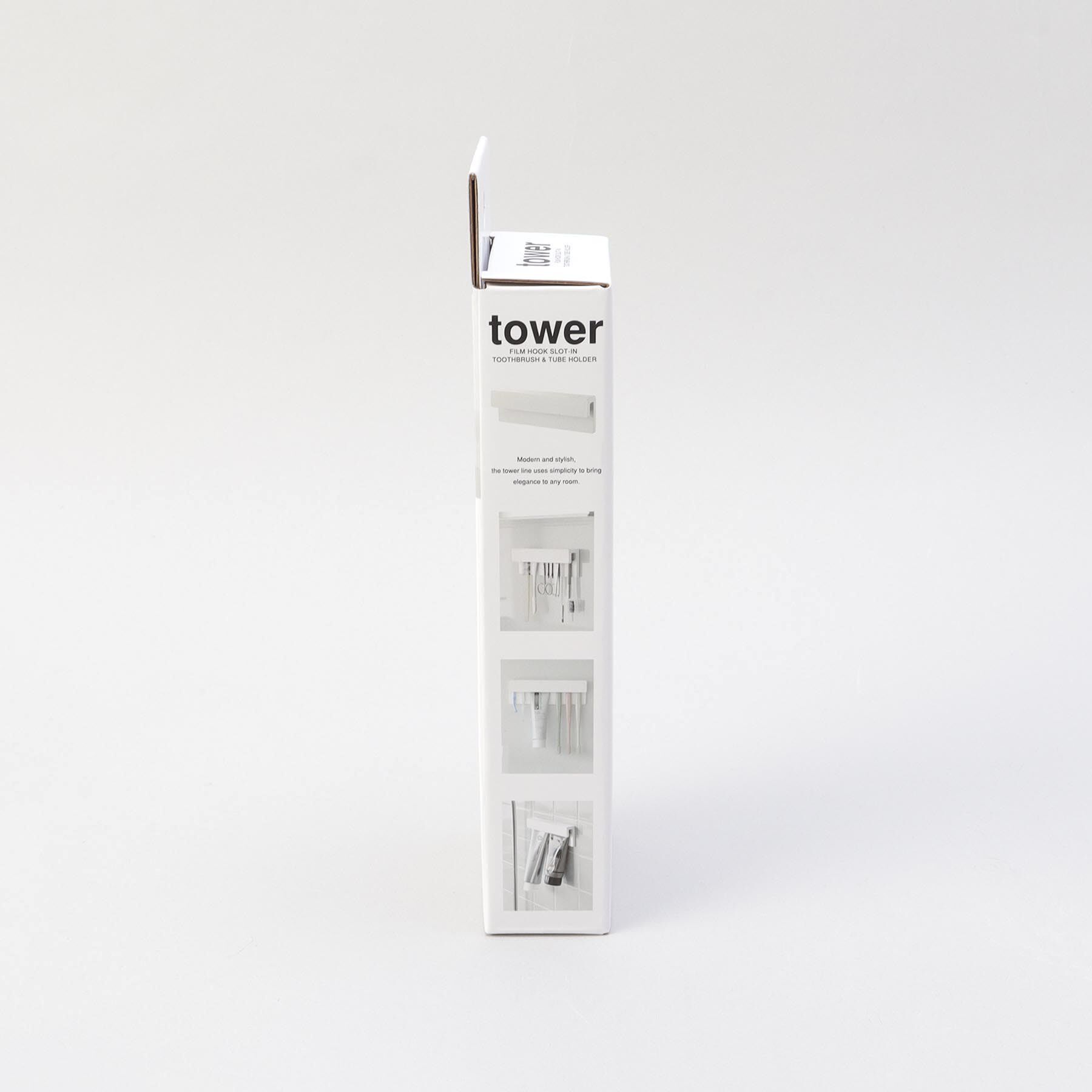 212 KITCHEN STORE「フィルムフック差し込み式歯ブラシ＆チューブホルダー W18 WH 山崎実業 ＜tower タワー＞」|食器・キッチングッズ|