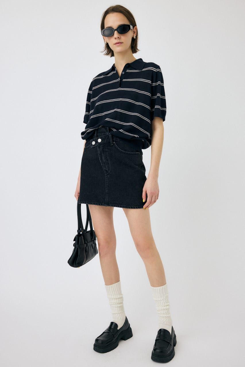 MOUSSY「MESH KNIT LOOSE ポロ」|ニット・セーター|