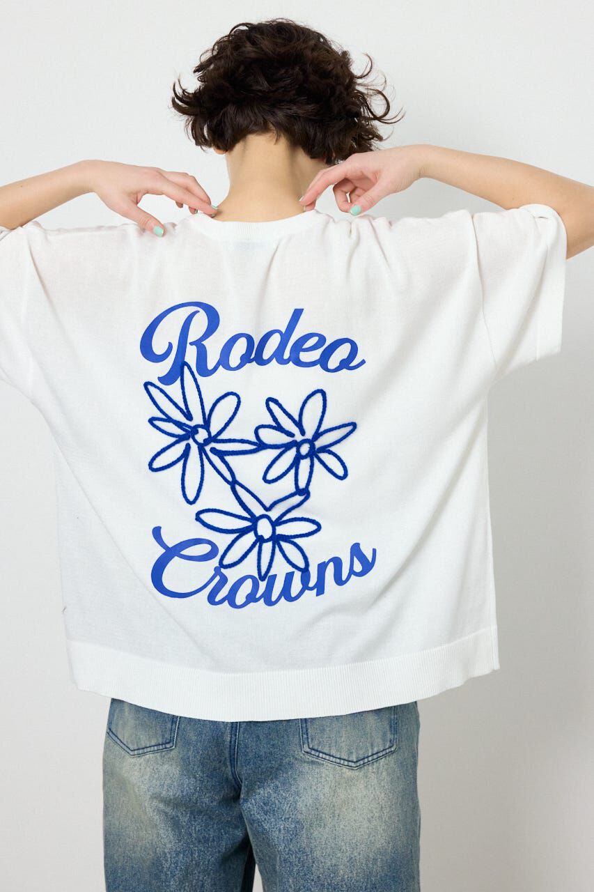 RODEO CROWNS「フラワーロゴニットトップス」|ニット・セーター|O/WHT1