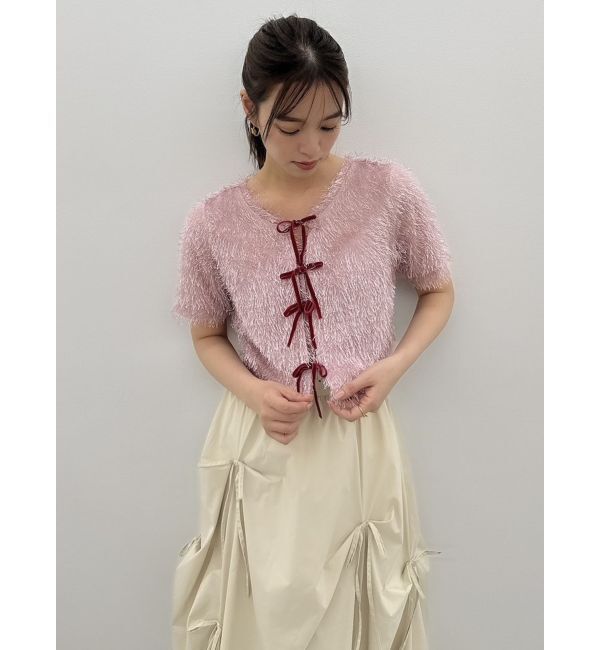 dazzlin「コンパクトシャギーリボンカットプルオーバー」|Tシャツ・カットソー|