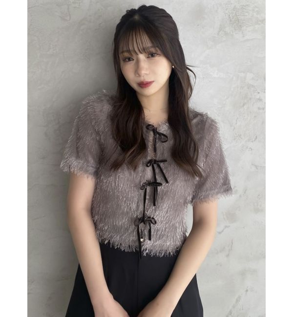 dazzlin「コンパクトシャギーリボンカットプルオーバー」|Tシャツ・カットソー|