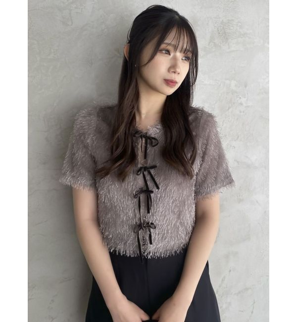 dazzlin「コンパクトシャギーリボンカットプルオーバー」|Tシャツ・カットソー|