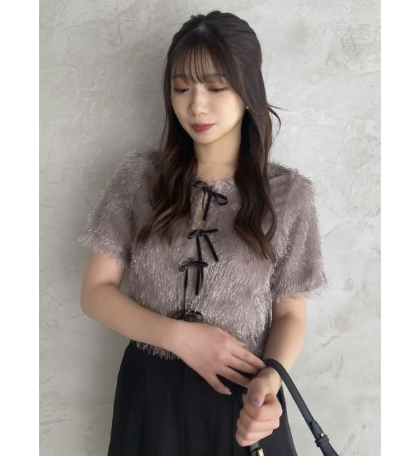 dazzlin「コンパクトシャギーリボンカットプルオーバー」|Tシャツ・カットソー|