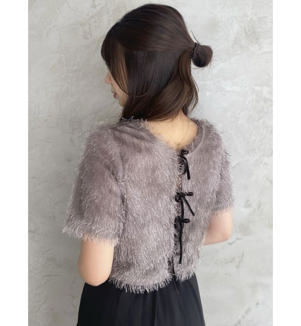 dazzlin「コンパクトシャギーリボンカットプルオーバー」|Tシャツ・カットソー|