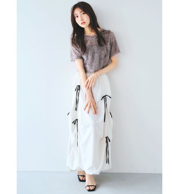 dazzlin「コンパクトシャギーリボンカットプルオーバー」|Tシャツ・カットソー|