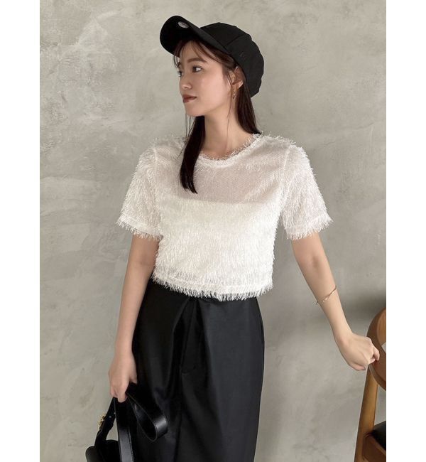 dazzlin「コンパクトシャギーリボンカットプルオーバー」|Tシャツ・カットソー|