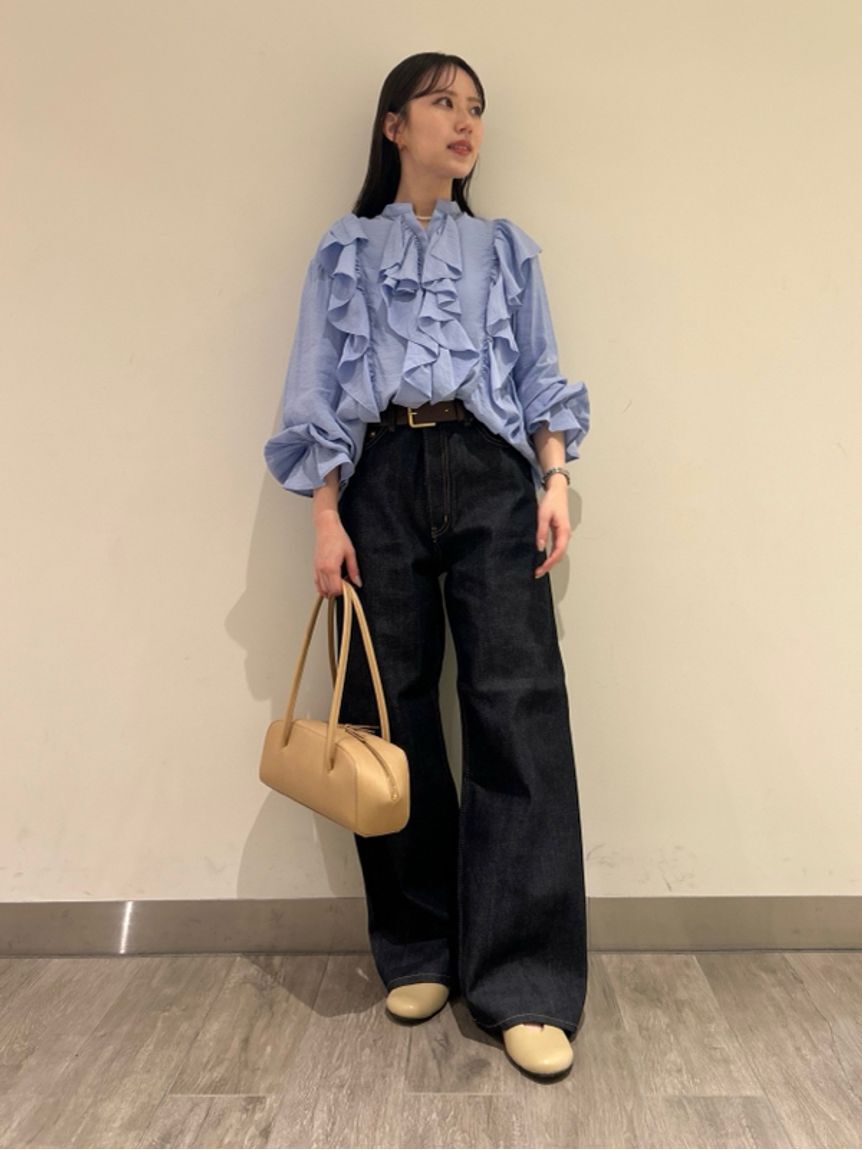Mila Owen「セルビッチワイドストレートデニムパンツ【ウォッシャブル】」|デニム|