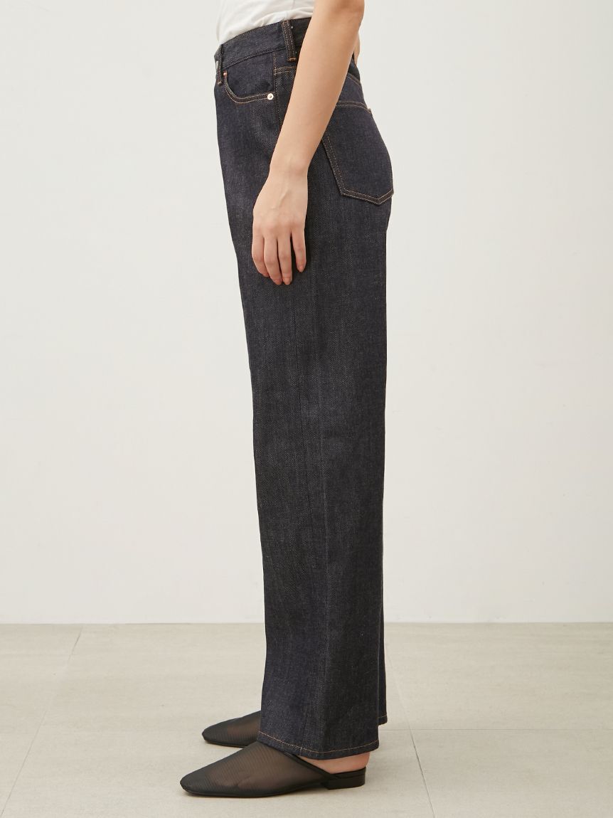 Mila Owen「セルビッチワイドストレートデニムパンツ【ウォッシャブル】」|デニム|