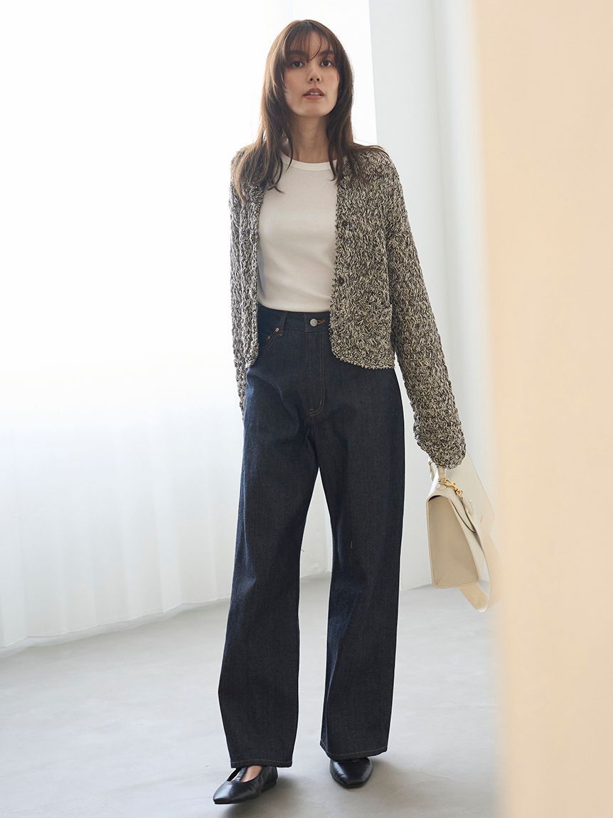Mila Owen「セルビッチワイドストレートデニムパンツ【ウォッシャブル】」|デニム|